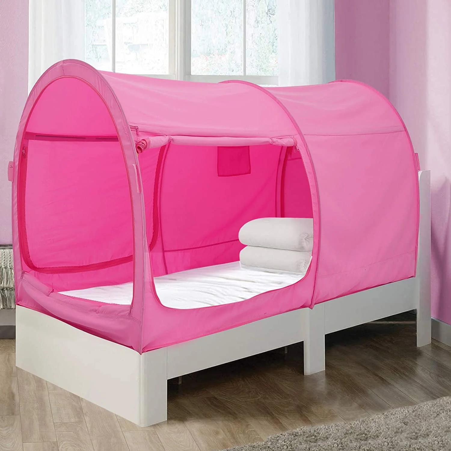 Bed Tent Pop Up Canopy Full Pink