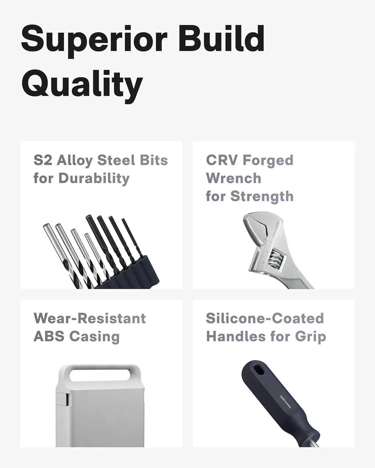 HOTO Cordless Brushless Drill Tool Set, Variable Speed, Hidden Buckle, LED Screen, Intelligent Digital Display, Safe, Exquisite & Practical, High-end Drill Kit for Home/Daily Use