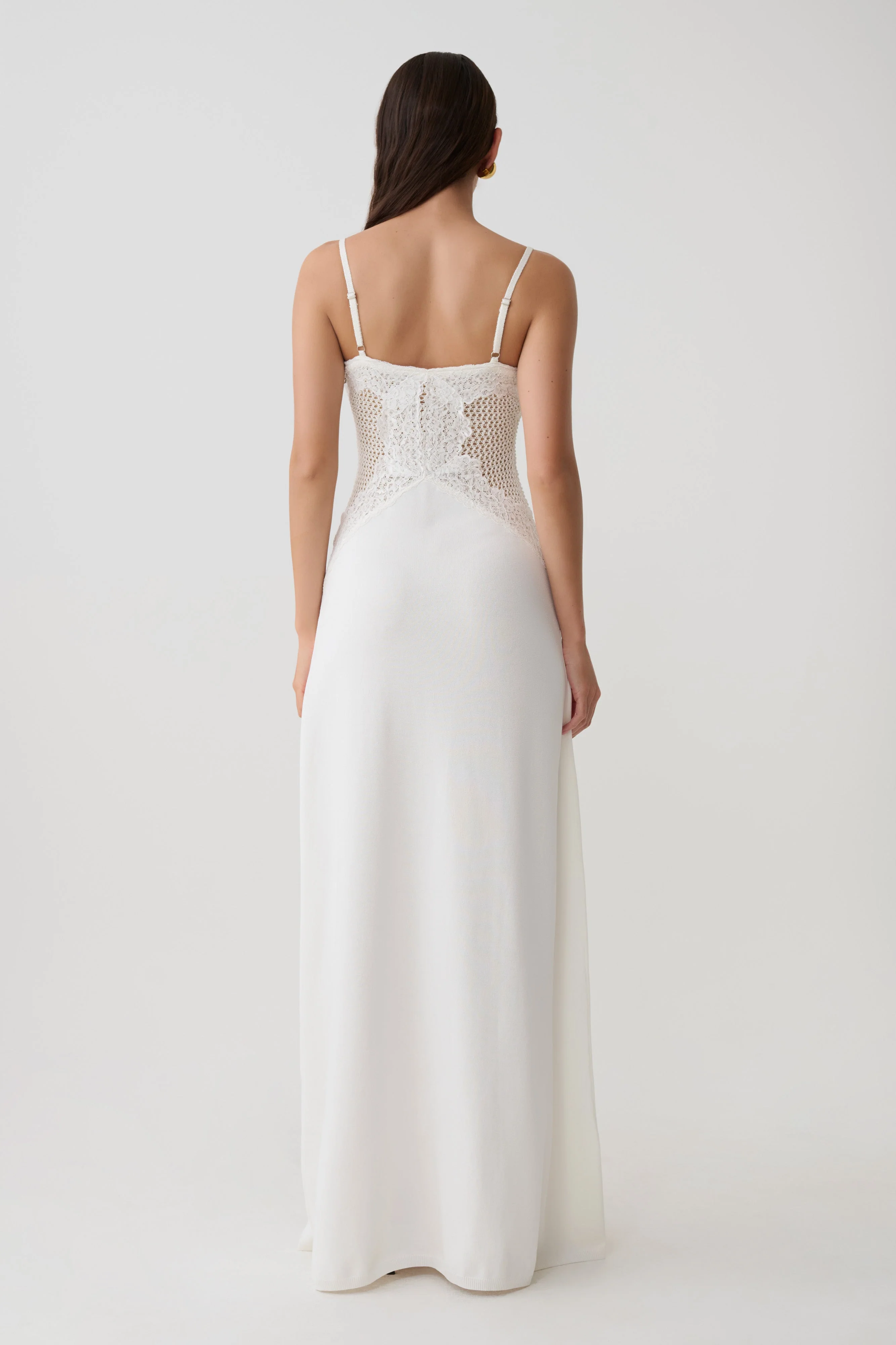 Bray Knit & Lace Maxi Dress - Ivory
