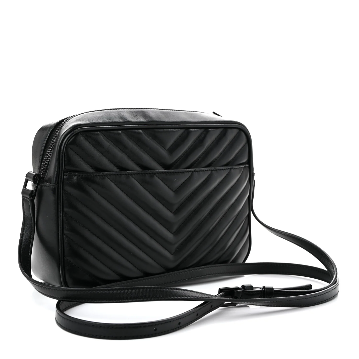 Calfskin Matelasse Monogram Monochrome Lou Camera Bag Black