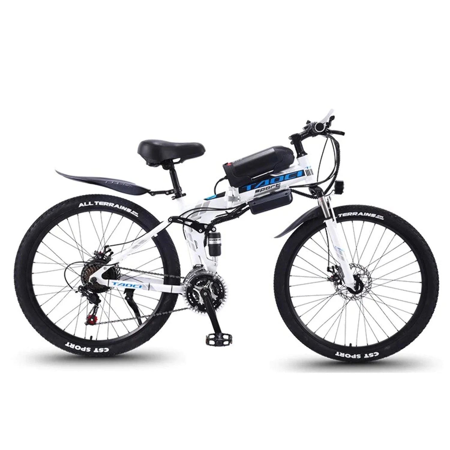 Electric Folding Mountain Bike 26 in 21 Speed Long Endurance Power - Assisted Bicycle Electric City Bike