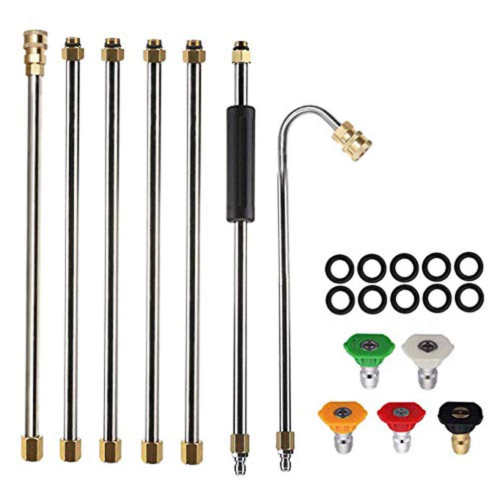 AgiiMan Gutter Cleaning Tool Pressure Washer - Extension Wands, Roof Cleaner Lance Nozzle - 4000 PSI 5 Tips, Window Washing Accessories, Power Washer