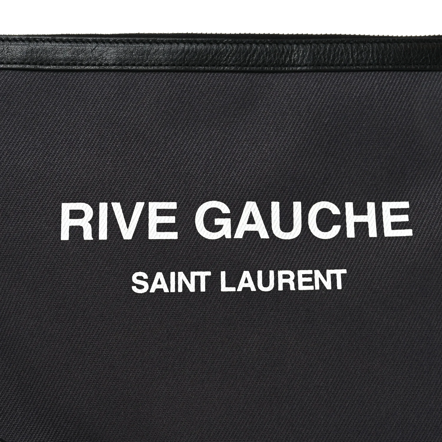 Linen Canvas Rive Gauche Zipped Pouch Black
