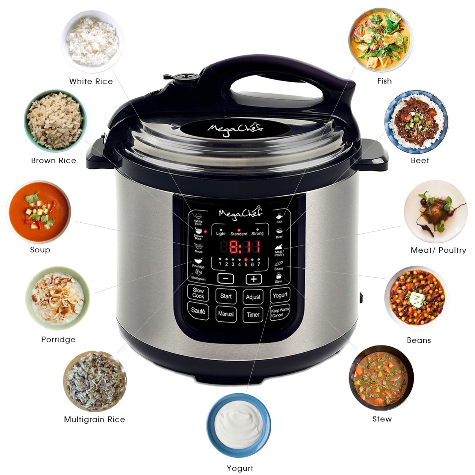 Megachef 8 - Quart Digital Pressure Cooker, 15