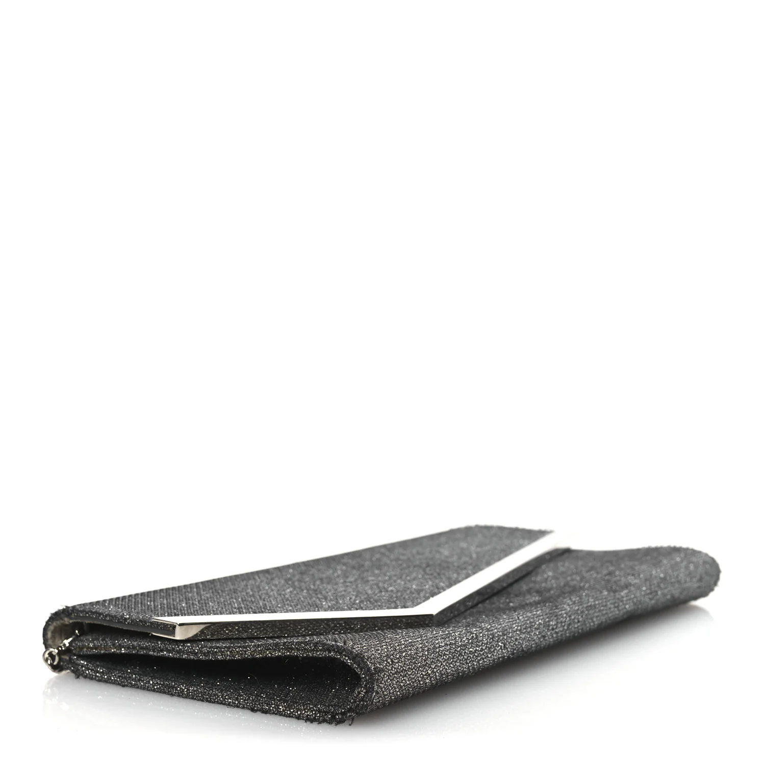 Glitter Fabric Erica Chain Clutch  Anthracite