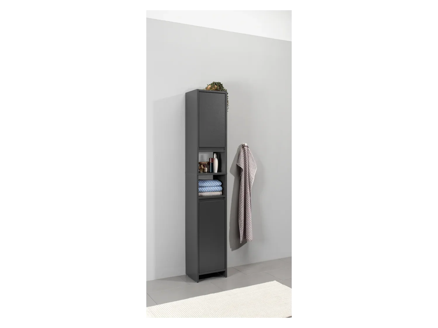 LIVARNO home Colonne de salle de bain Oslo, 32 x 180 x 28 cm, noire