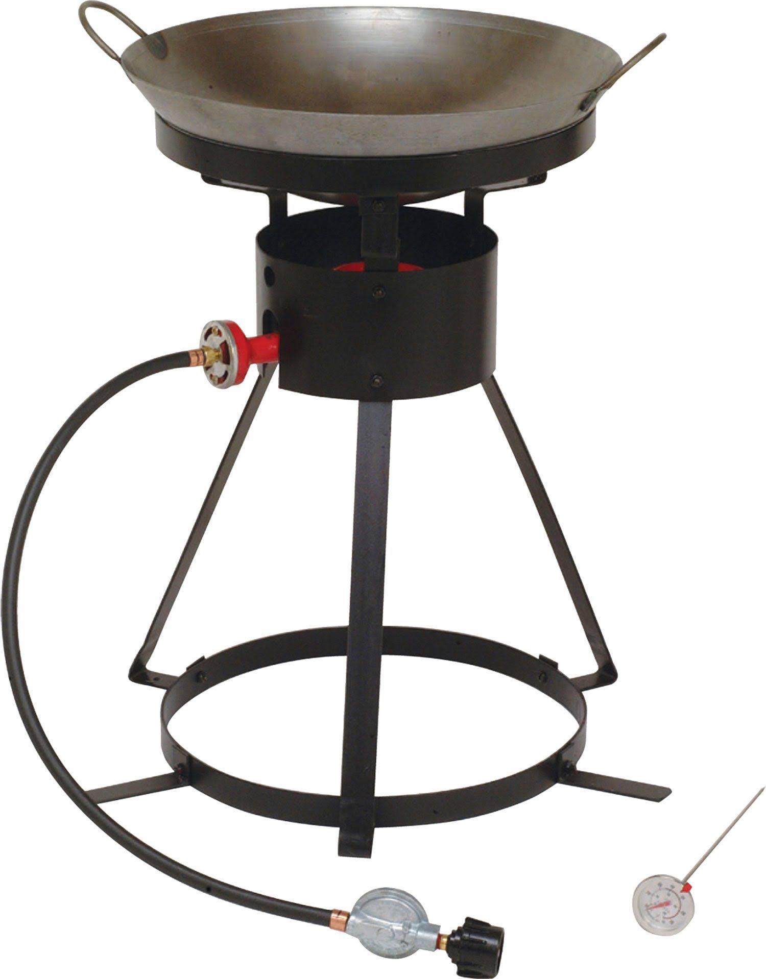 King Kooker #24wc 24 inch Portable Propane Outdoor Cooker with 18 inch Steel Wok, Size: Black