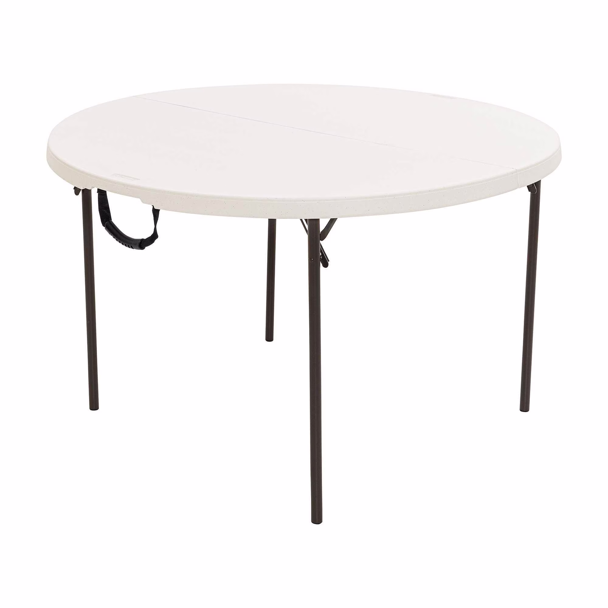 48 inch Round Fold-in-Half Table, Indoor/Outdoor Essential, White Granite (280064)(White Granite) - Image 3