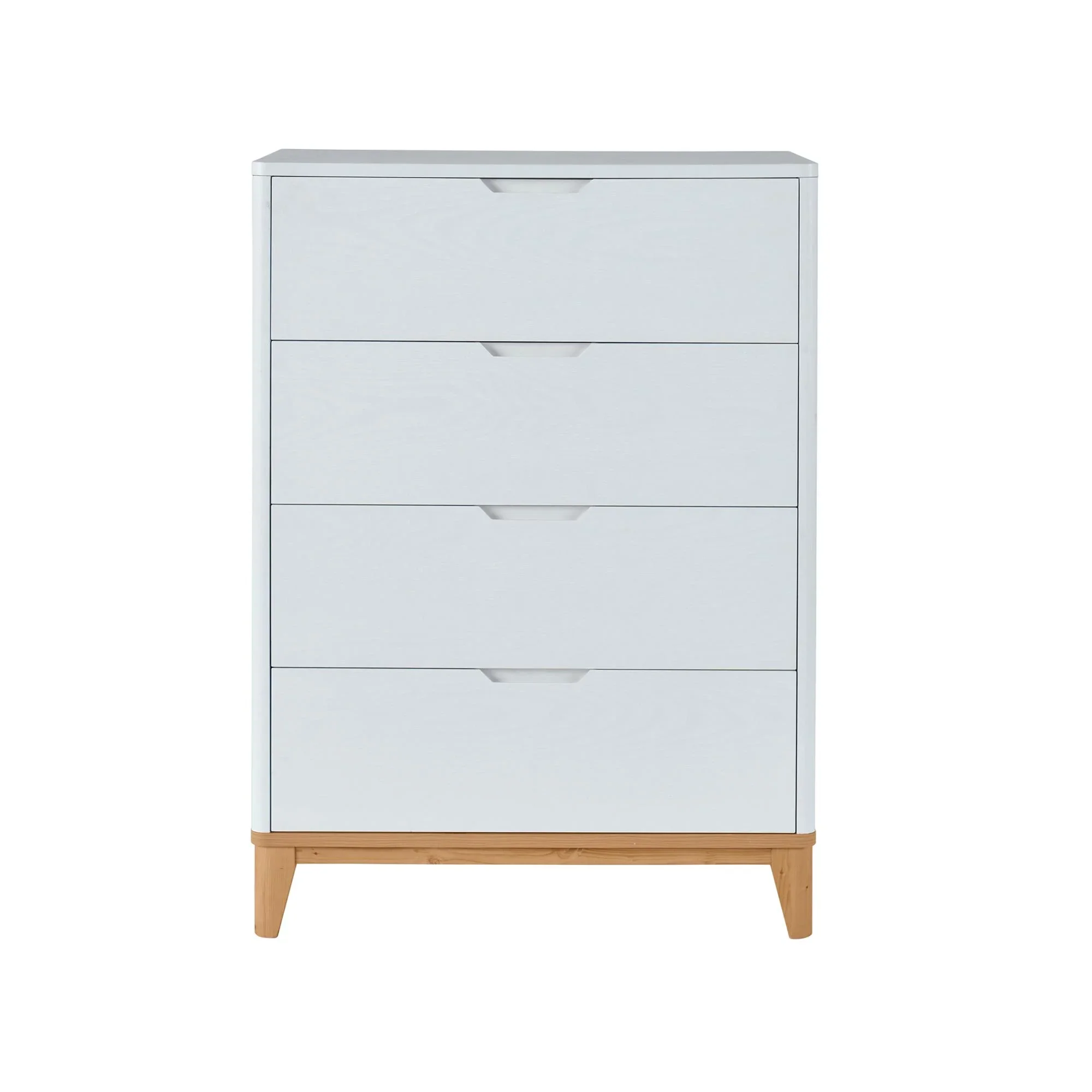 Better Homes & Gardens Leighton 4 Drawer Dresser, White and Natural