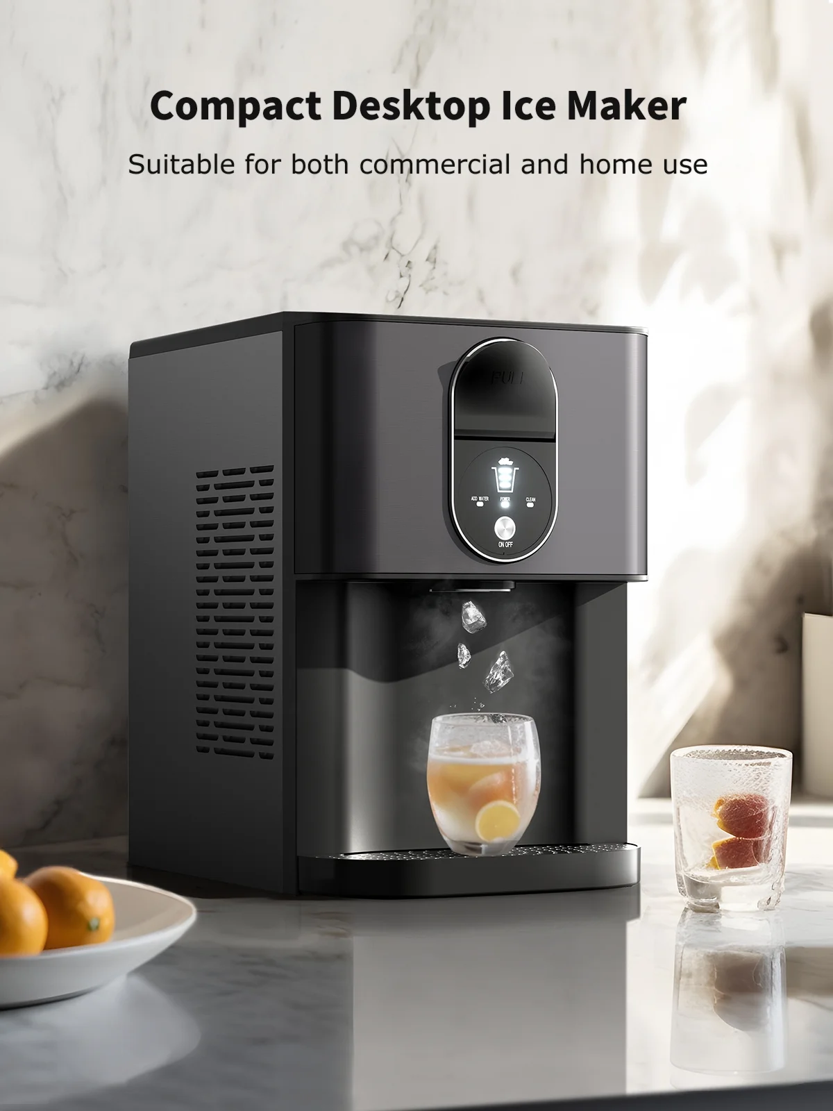 44lb Self-Dispensing Nugget Ice Maker Machine with Top Loading Water Reservoir - Image 2