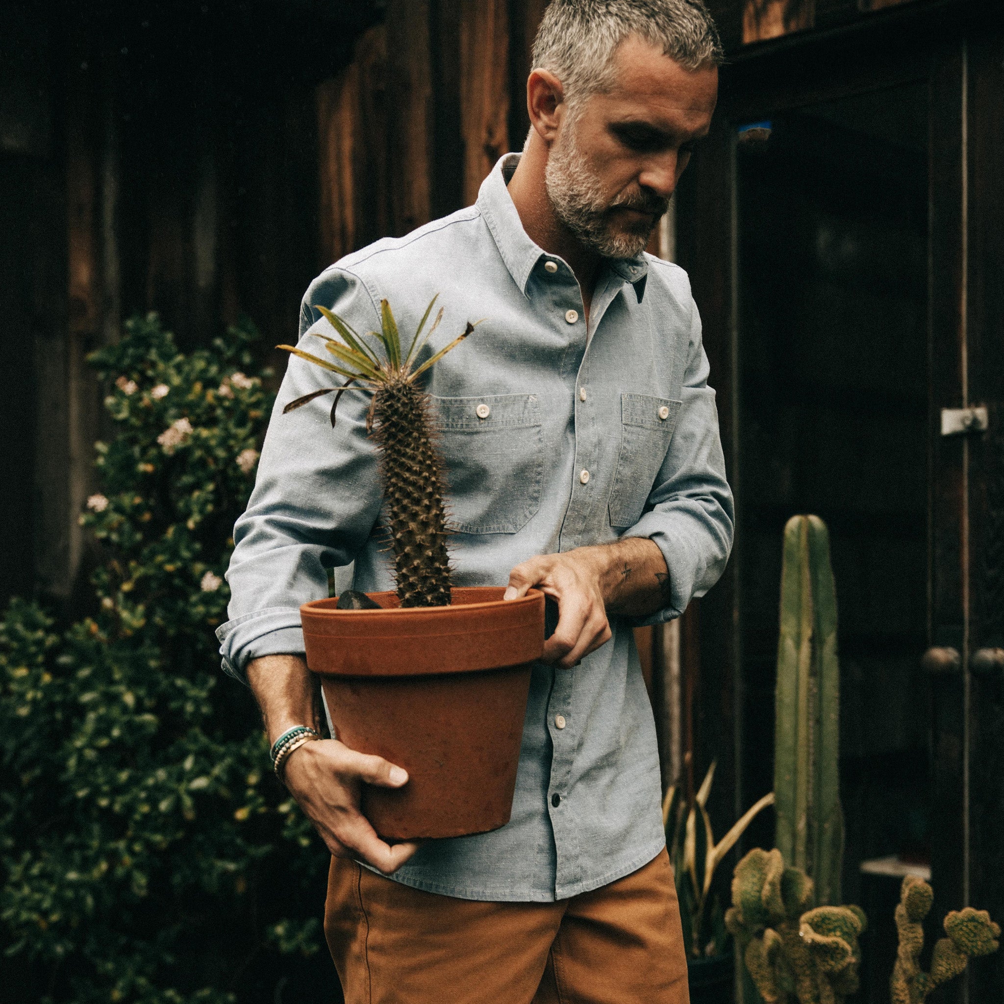 Chemise utilitaire en toile de coton Boss Duck indigo délavé
