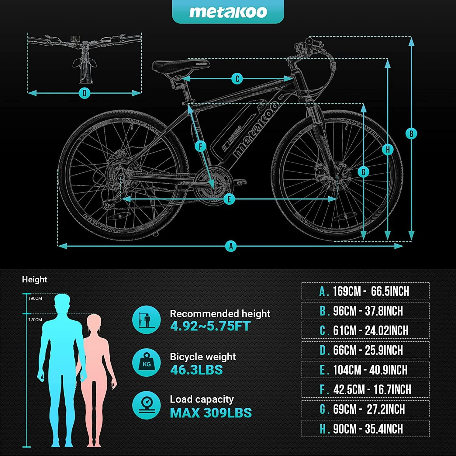 26 In Mountain Electric Bicycle, 350 W Motor, 3 Hours Fast Charge, 36V Removable Battery, 20Mph with 21 Speed Gears, Black Image 3