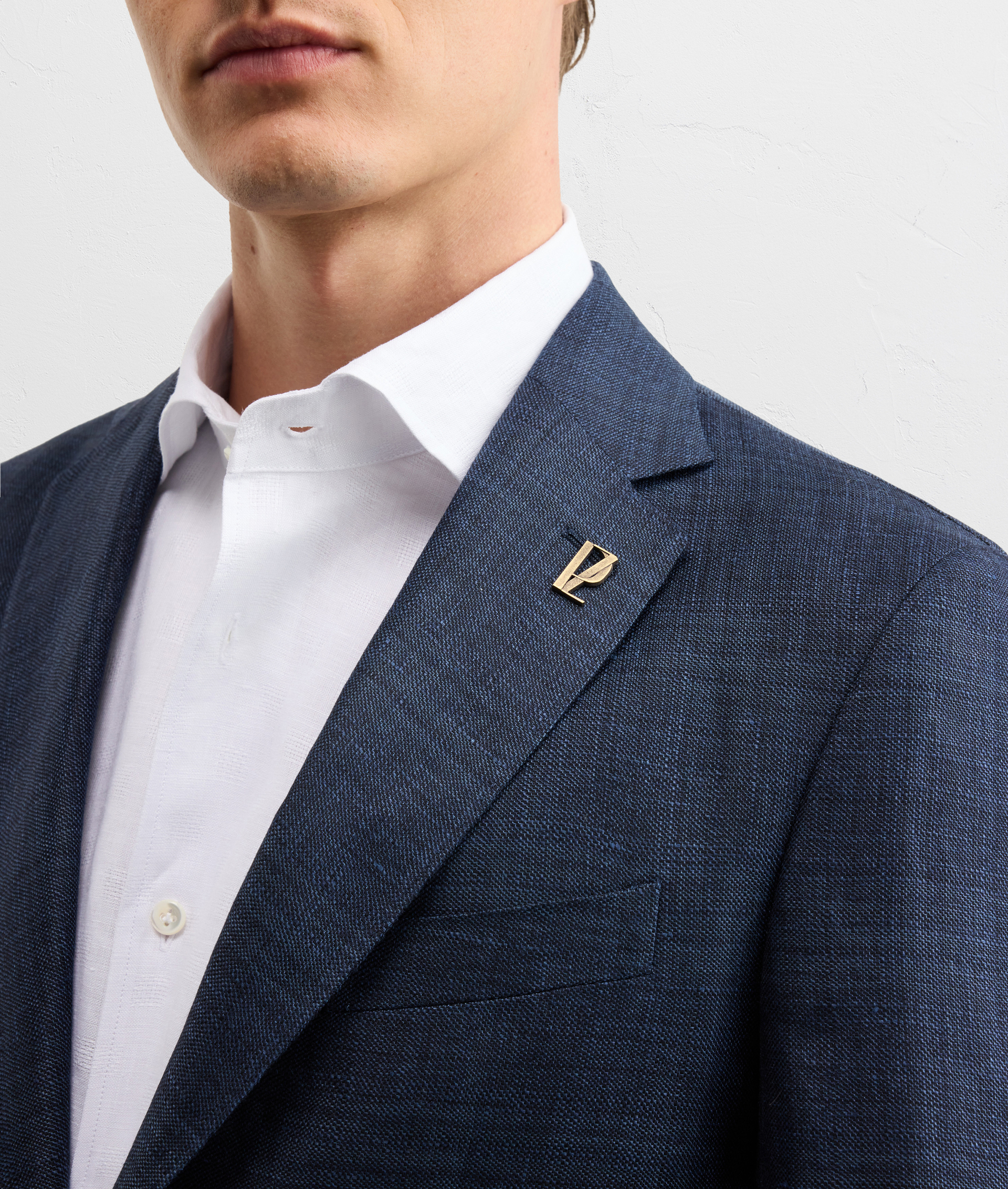 SINGLE BREASTED NAVY BLUE WOOL JACKET