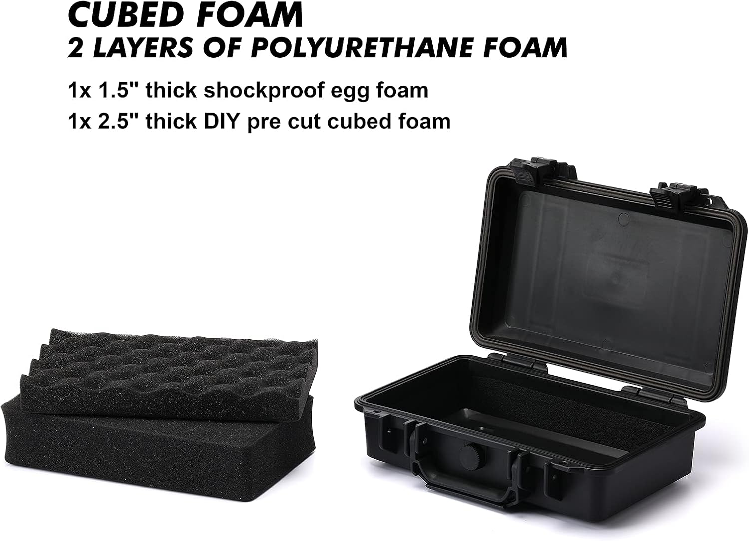 CASOMAN 11.5-Inch Water-Proof & Explosion-Proof Box, with Cushion-Proof Sponge, IP67 Water-Proof Grade, Customizable Foam