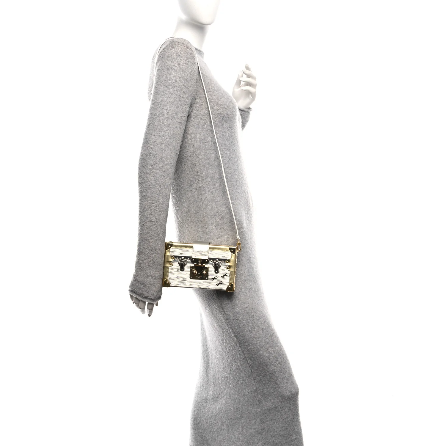 Metallic Epi Petite Malle Silver