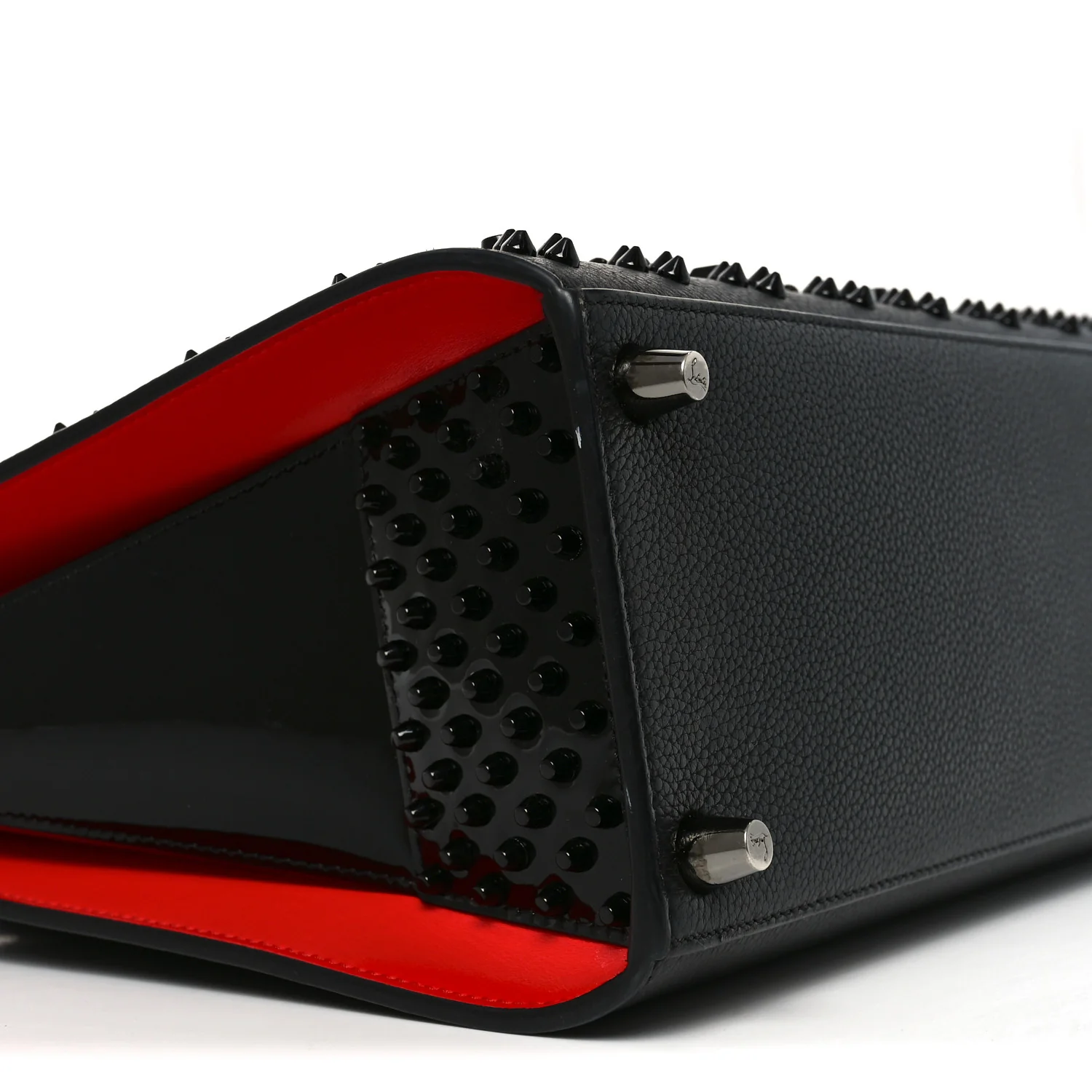 Calfskin Spikes Loubinthesky Medium Paloma Black