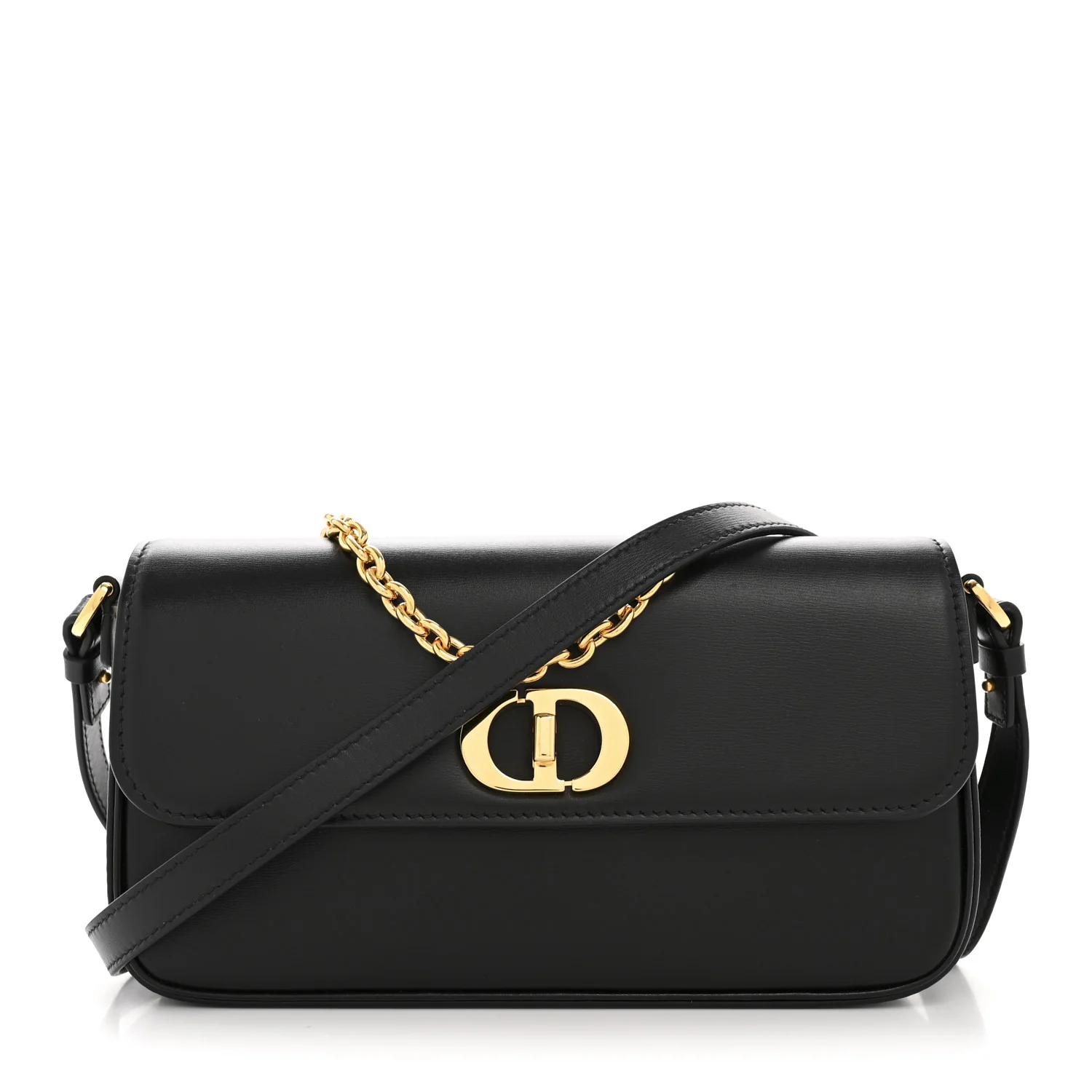 Box Calfskin 30 Montaigne Avenue Pouch Black