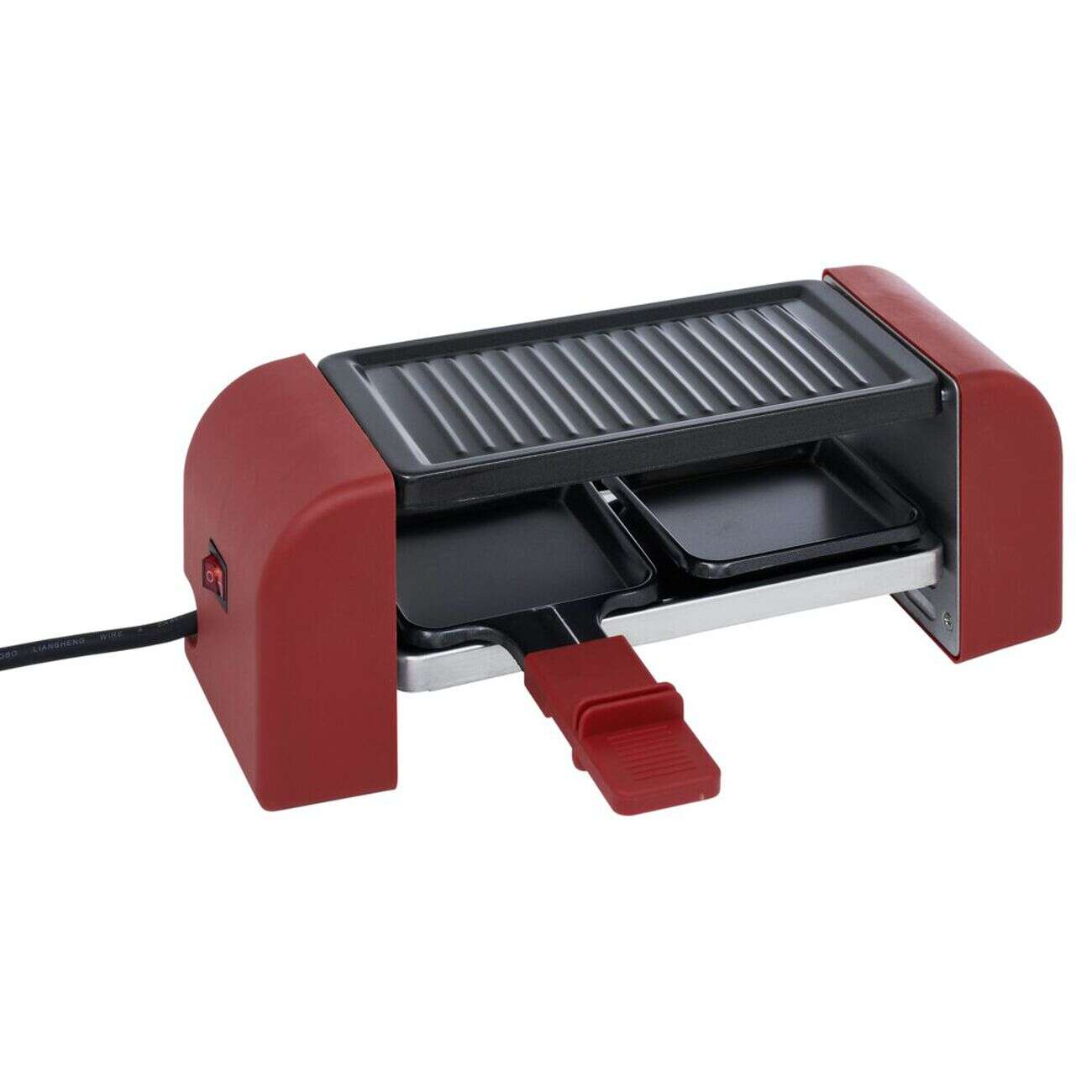 Machine à raclette Duo connectable rouge 2 poêlons 450W