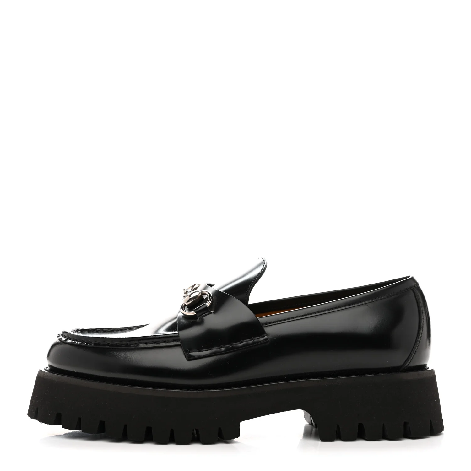 Cordovan Lux Womens Horsebit 45mm Platform Loafers 39.5 Black