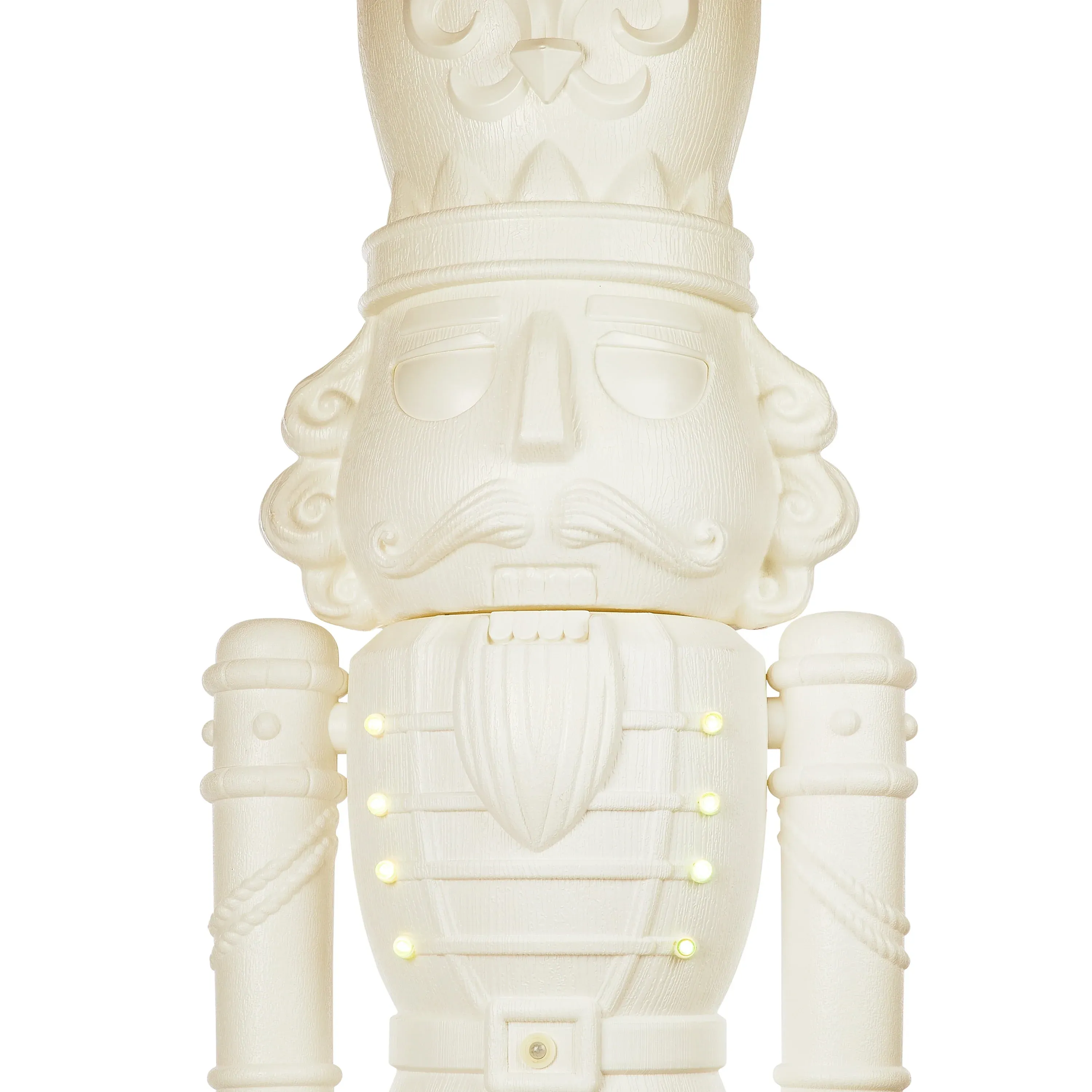 Casse-Noisette blanc animé en moule soufflé, 190 cm (75 po), 1,9 m (6,25 pi), par Holiday Time