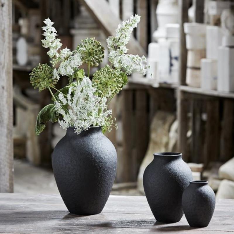 Knabstrup vase 12,5 cm svart