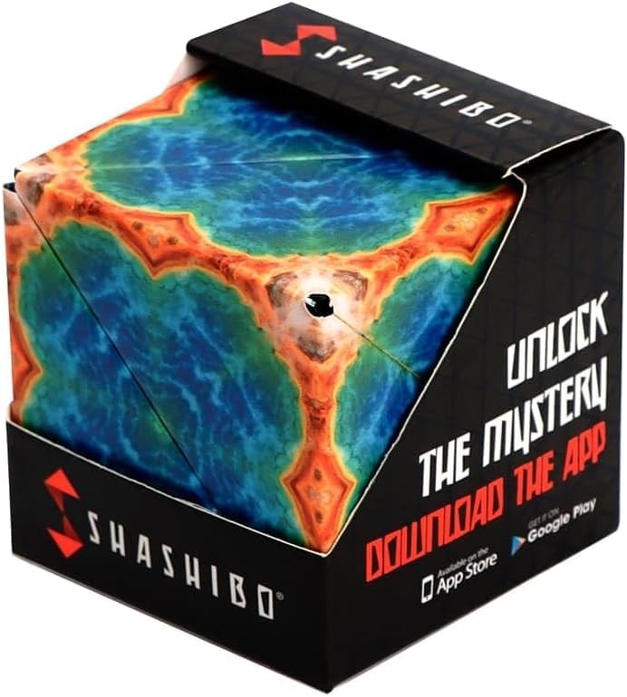 Shashibo Shape Shifting Box - Award-Winning STEM Fidget Toy with Ultra Strong Magnets - Puzzle Cube Transforms Into 100+ Shapes, Perfect Sensory Gift for Kids, Teens, and Adults (Spaced Out)