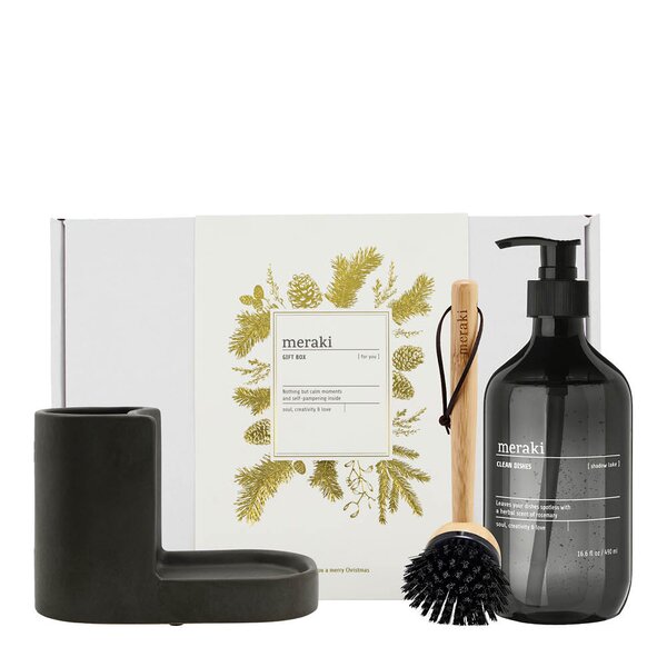 Gavesett rengjøringskit med holder,naturbørste og oppvaskmiddel 1L Shadow Lake