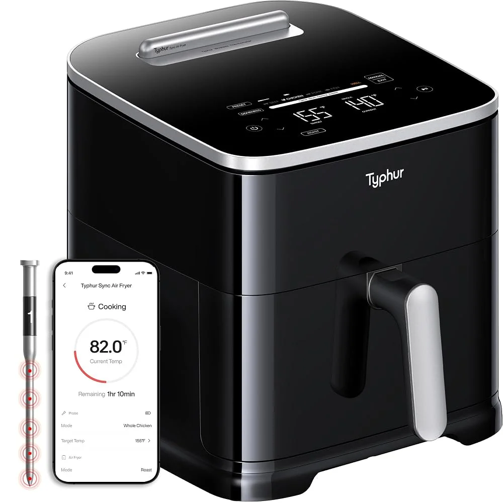 Typhur Sync 8QT AI Smart Air Fryer with Built-in Wireless Meat Thermometer