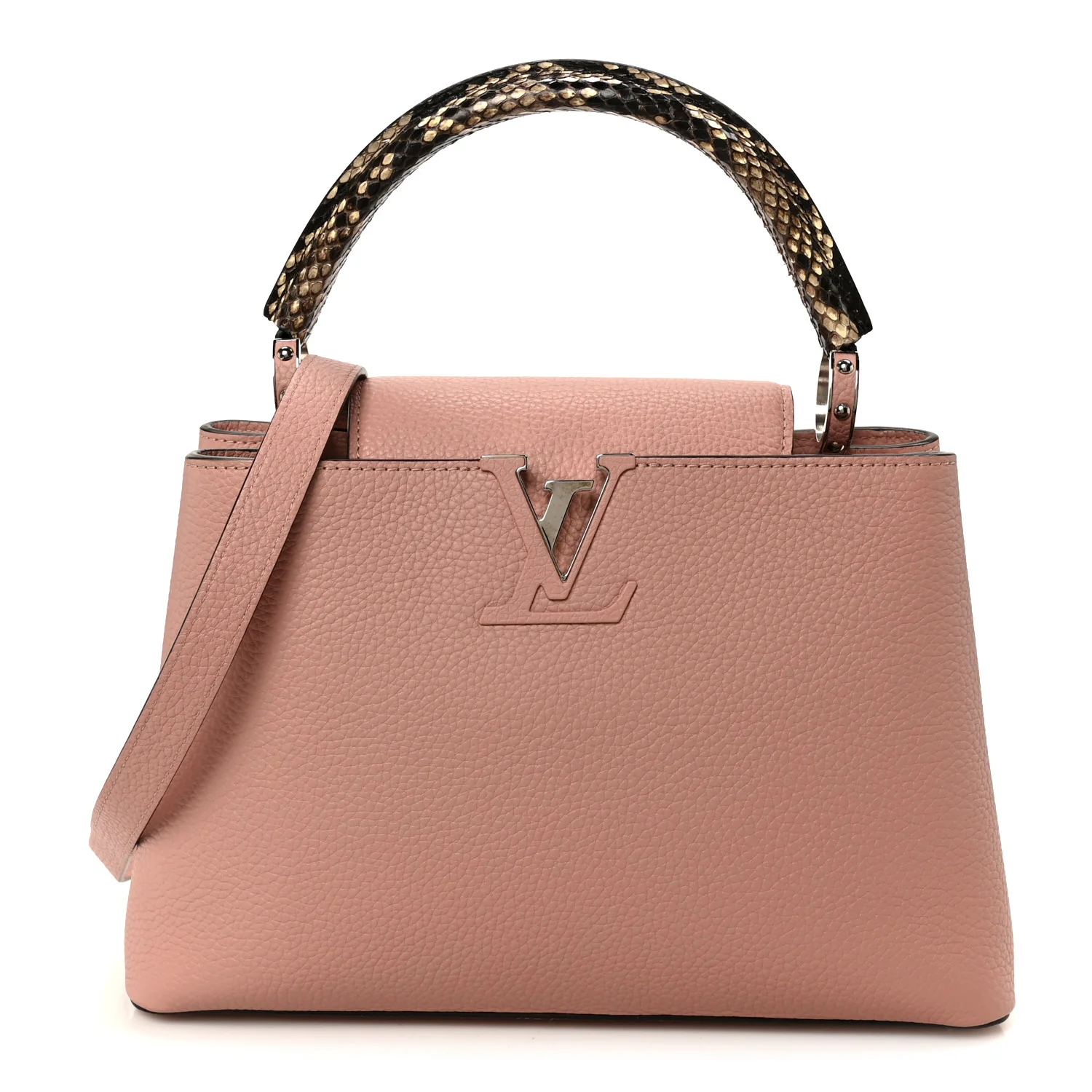Taurillon Snakeskin Capucines PM Magnolia
