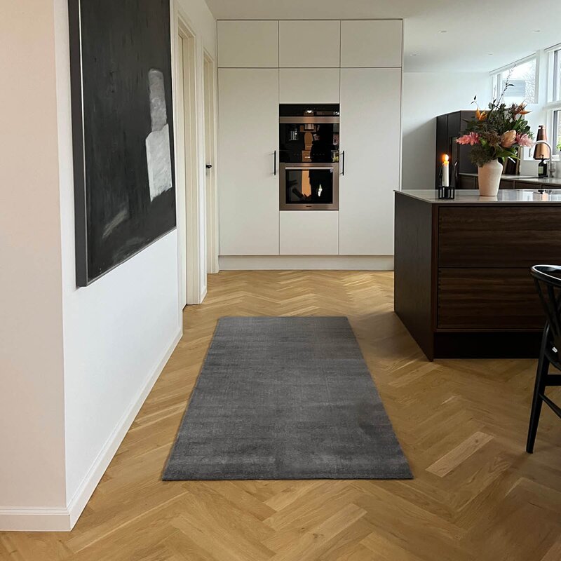 Unicolor gulvmatte 200x90 cm steelgrey
