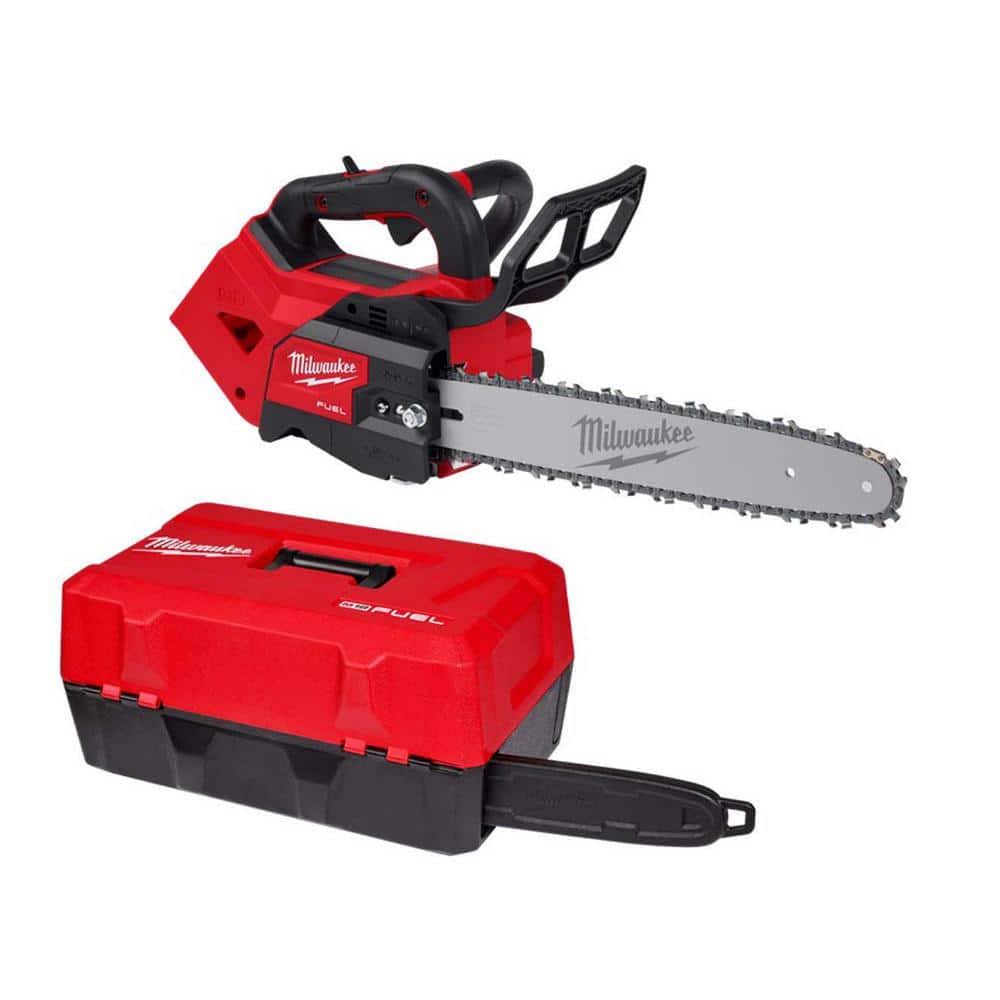Milwaukee M18 Fuel 14 in. 18V Lithium-Ion Brushless Cordless Battery Top Handle Chainsaw with Top Handle Chainsaw Carrying Case
