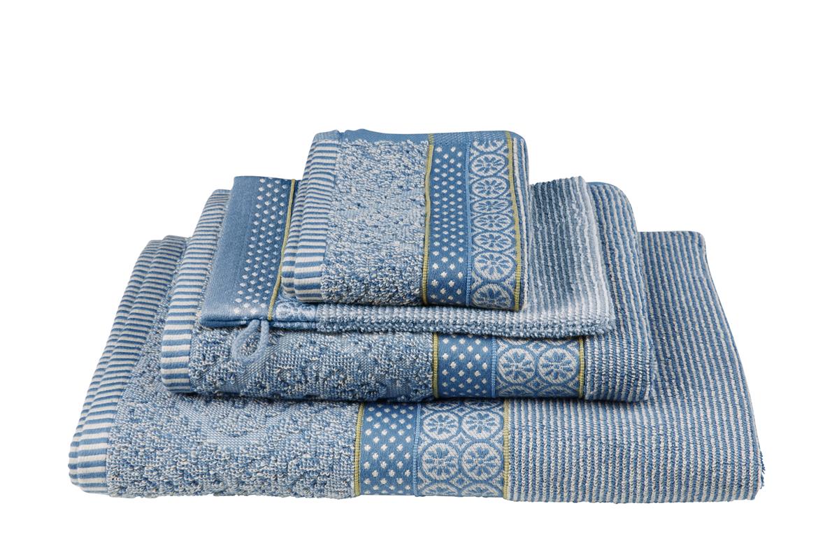 Pip Studio Soft Zellige - Douchelaken - 70x140 - Blauw Grijs