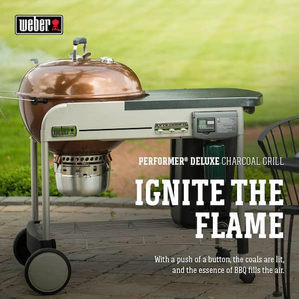 22 in Performer Deluxe Charcoal Grill in Copper with Built In Thermometer and Digital Timer Image 9