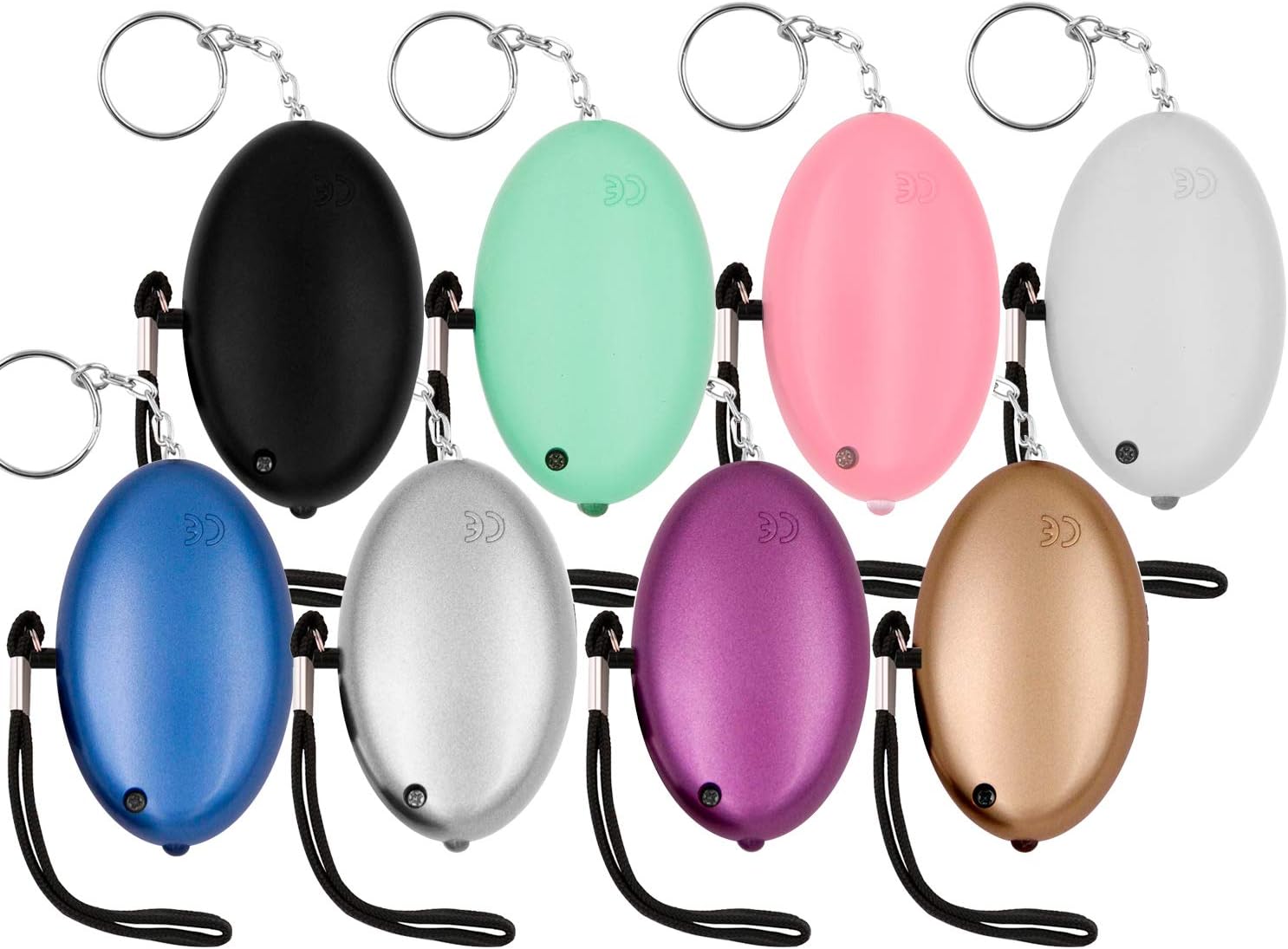 KOSIN Safe Sound Personal Alarm, 8 Pack 140DB Personal Security Alarm Keychain with LED Lights, Emergency Safety Alarm for Women, Men, Children, Elderly