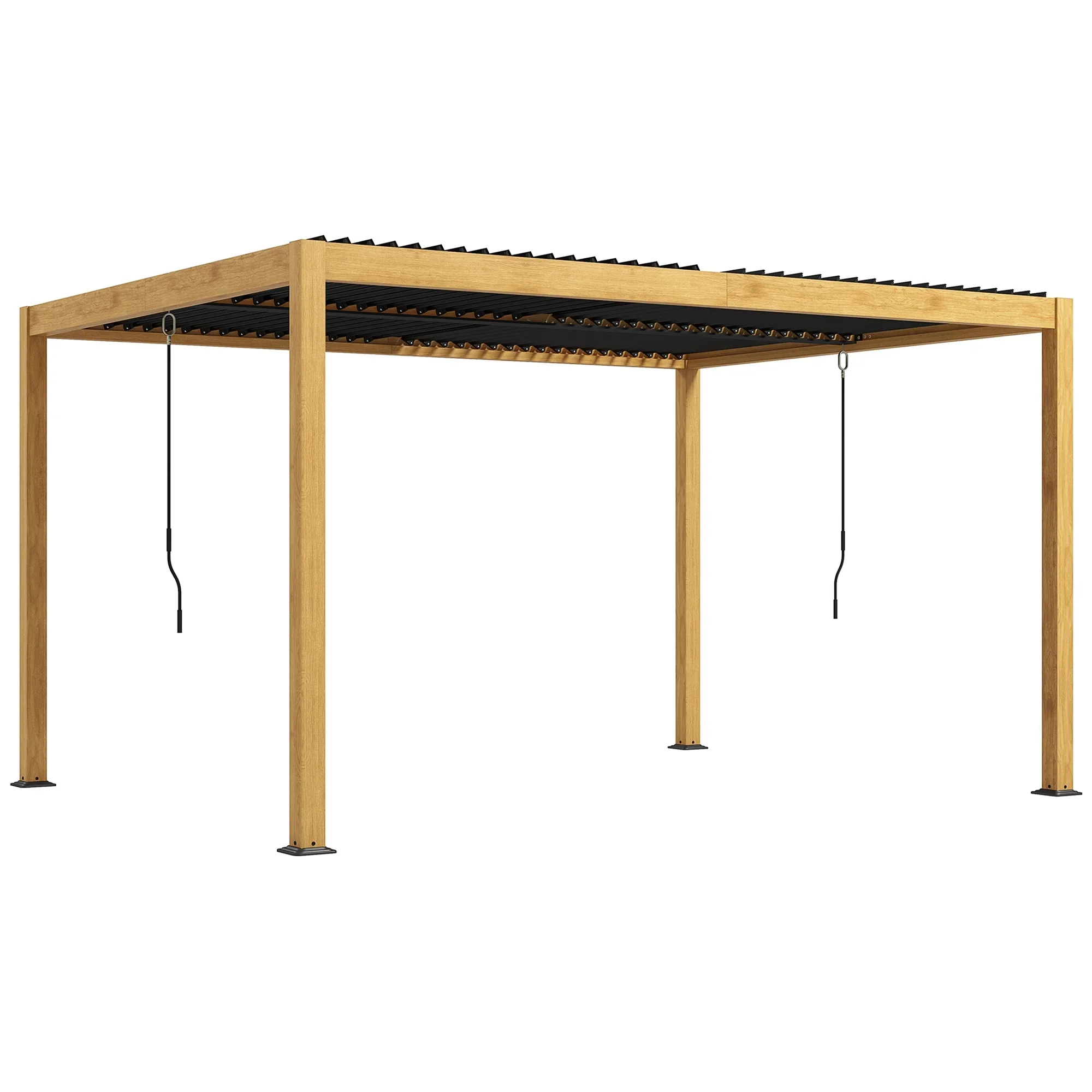 Outsunny 10' x 13' Louvered Pergola with Adjustable Roof, Aluminum Hardtop Gazebo for Patio, Deck, Garden, Yard, Beach
