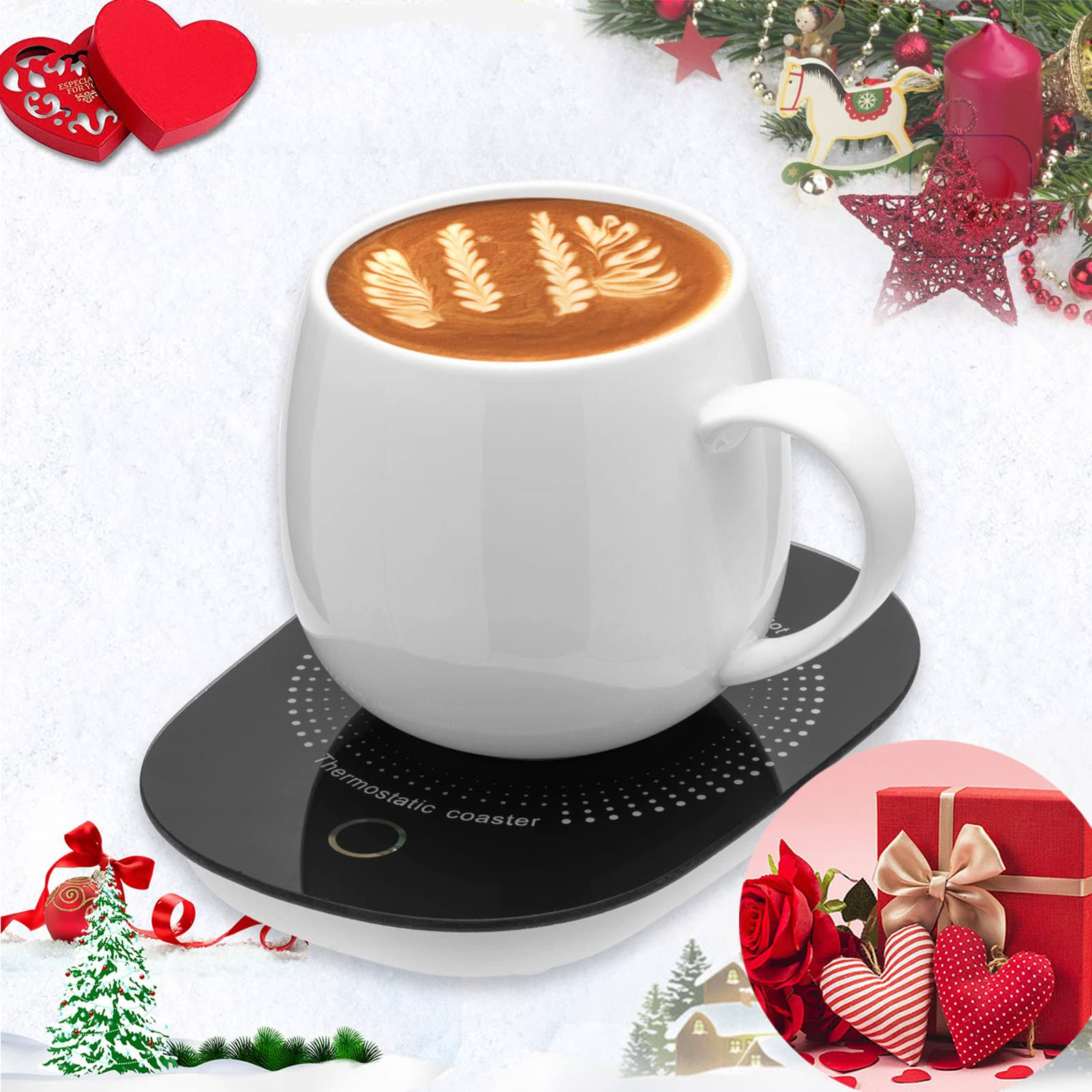 Dicross Coffee Mug Warmer for Desk with Auto Shut Off, Coffee Cup Warmer for Desk Office Home-HOLIDAY Coffee Gifts