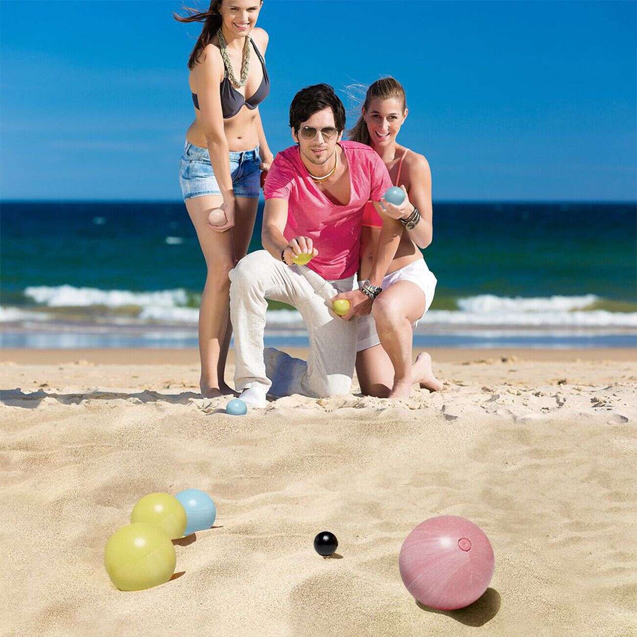 Pétanque de plage multicolore