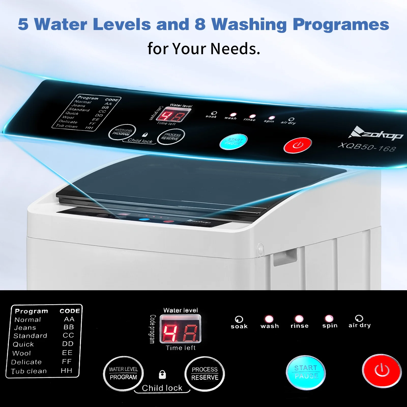 17.8lbs Portable Fully Automatic Washing Machine W/ Drain Pump(17.8lbs) - Image 4