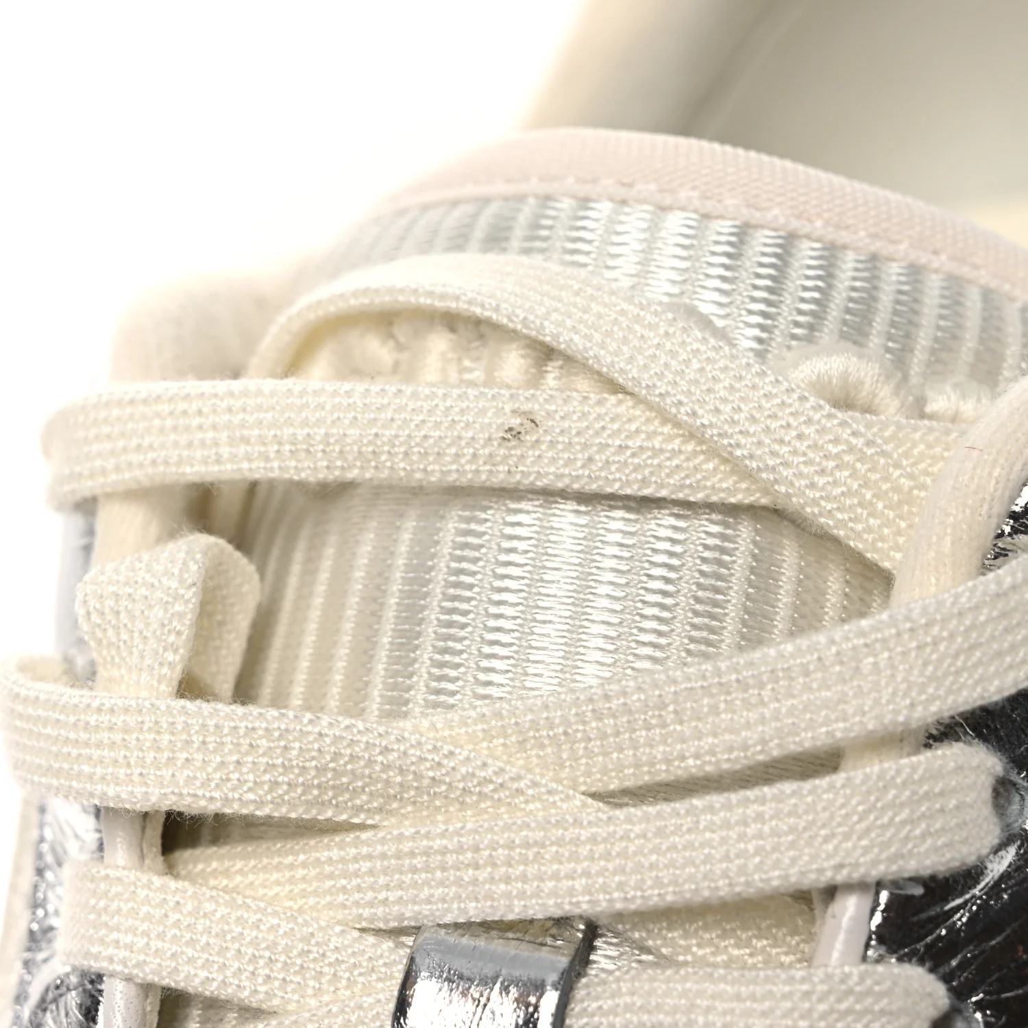 Ginza Calfskin MAC80 Womens Sneakers 38.5 Silver Off White