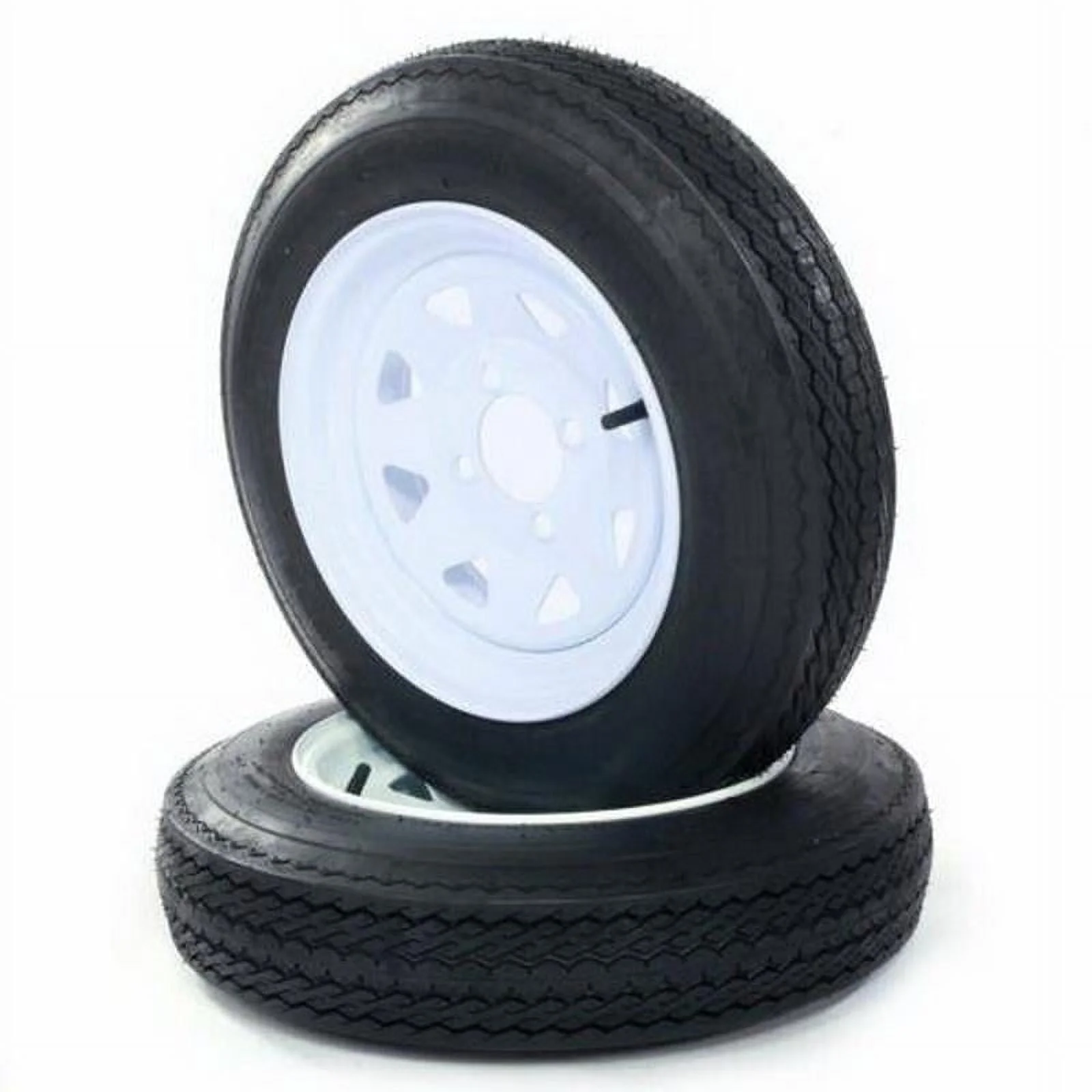 Ktaxon 1 Pair of Trailer Tires & Rims 4.80 - 12 480 - 12 4.80 X 12 4 Lug Wheel White Spoke 780 lb