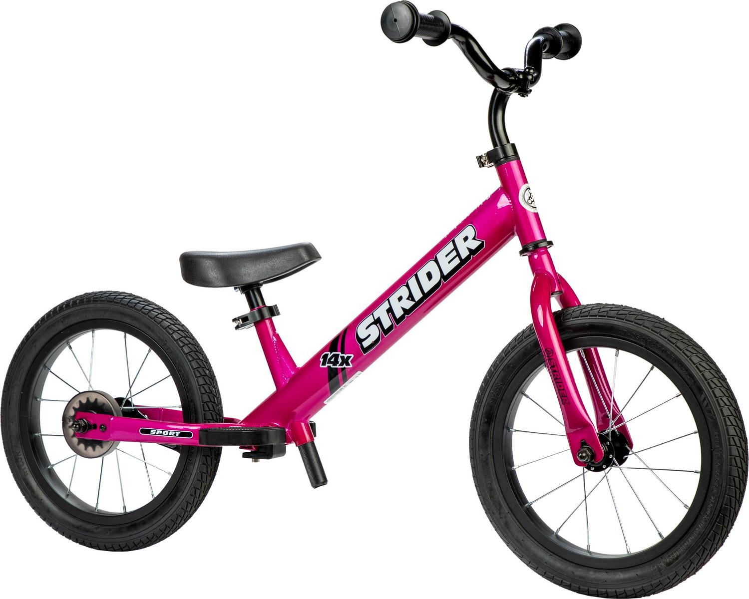 Strider - 14x Sport Balance Bike. Ages 3 - 6 Years. Pedal Conversion Kit Sold Separately - Funky Fuchsia