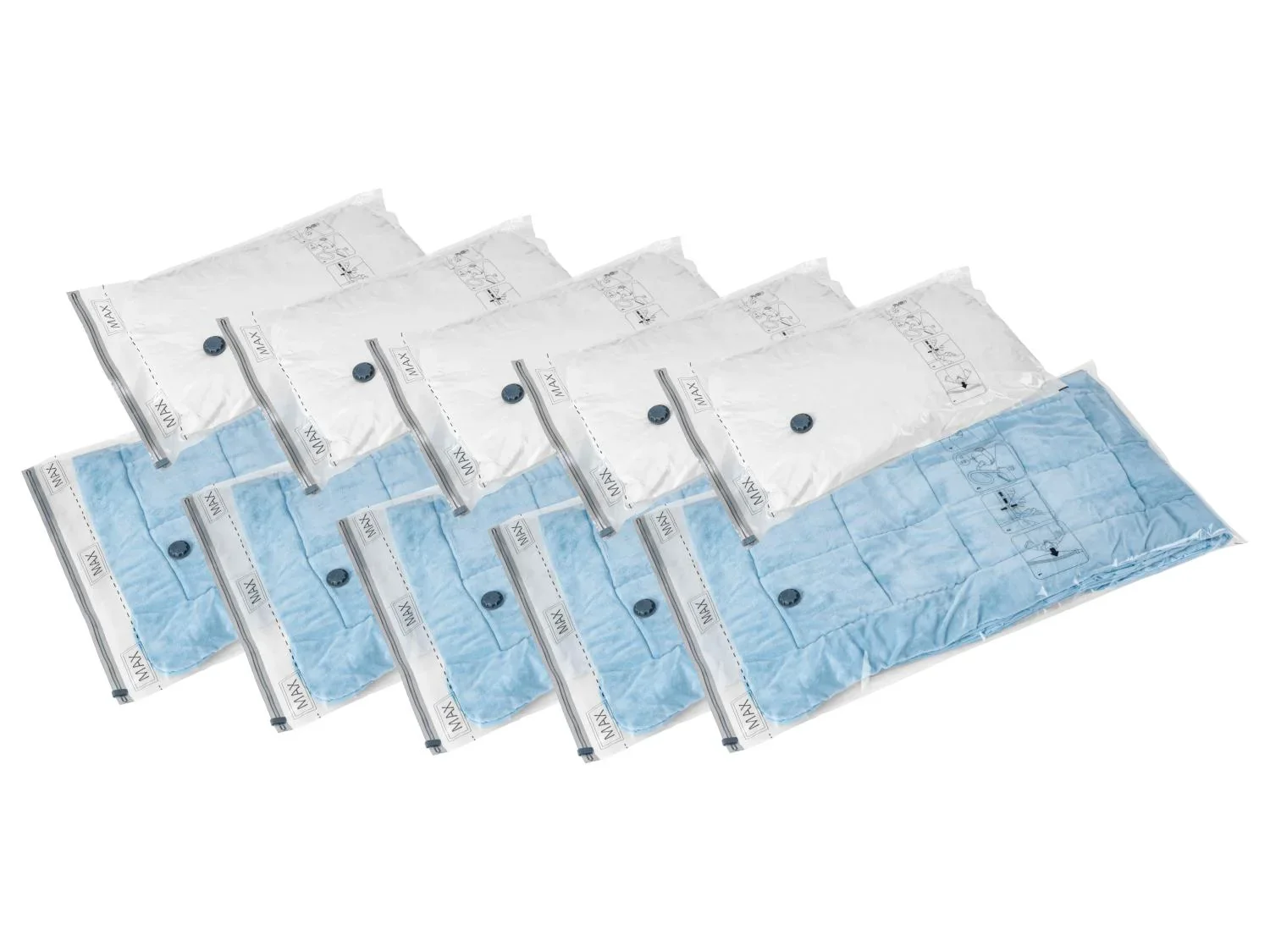 W5 Lot de 10 sacs de rangement sous vide