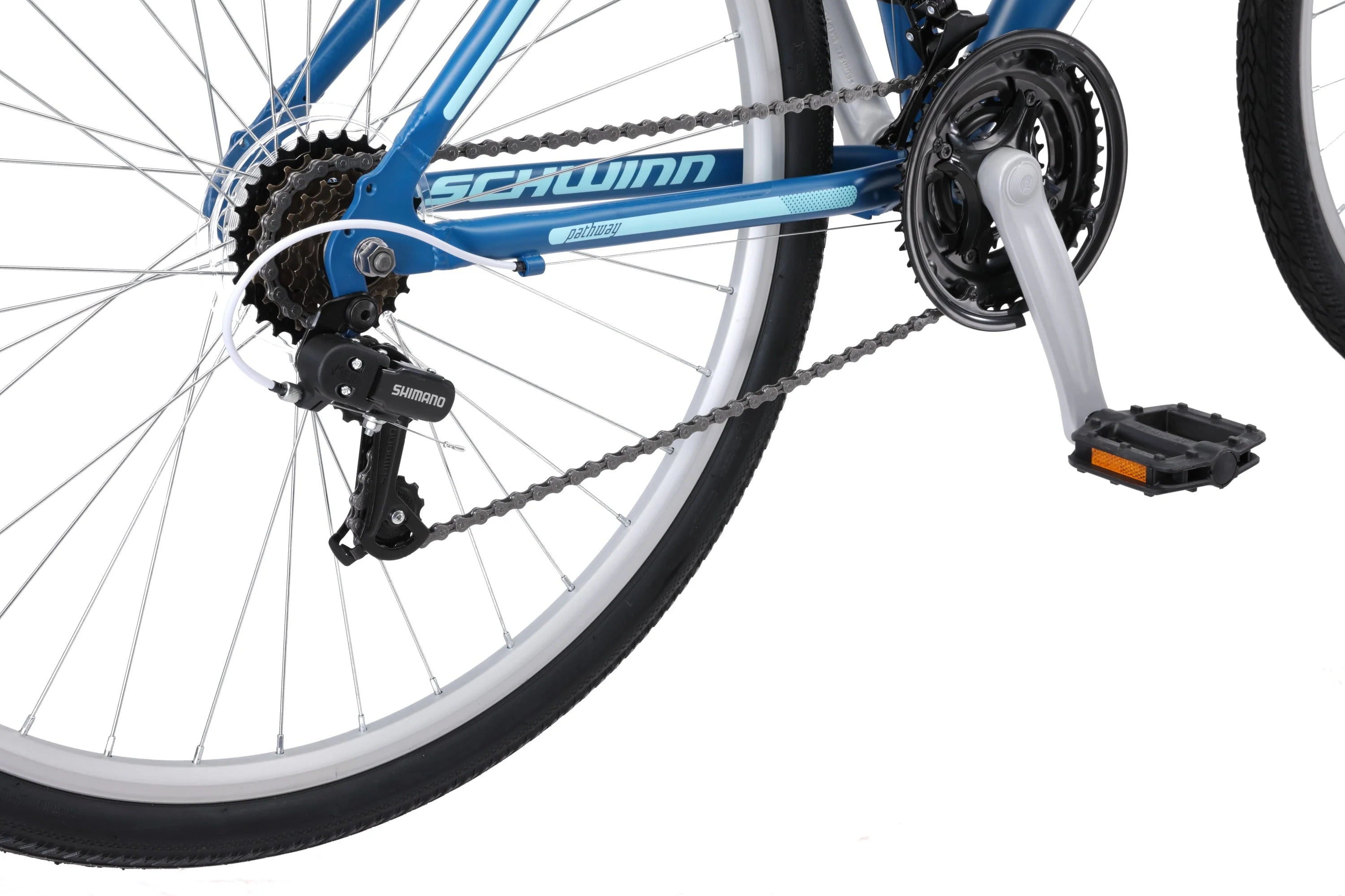 Pathway Multi Use Bike, 700c wheels, 18 speeds, womens frame, blue, 28 inch wheel size, hybrid Image 4