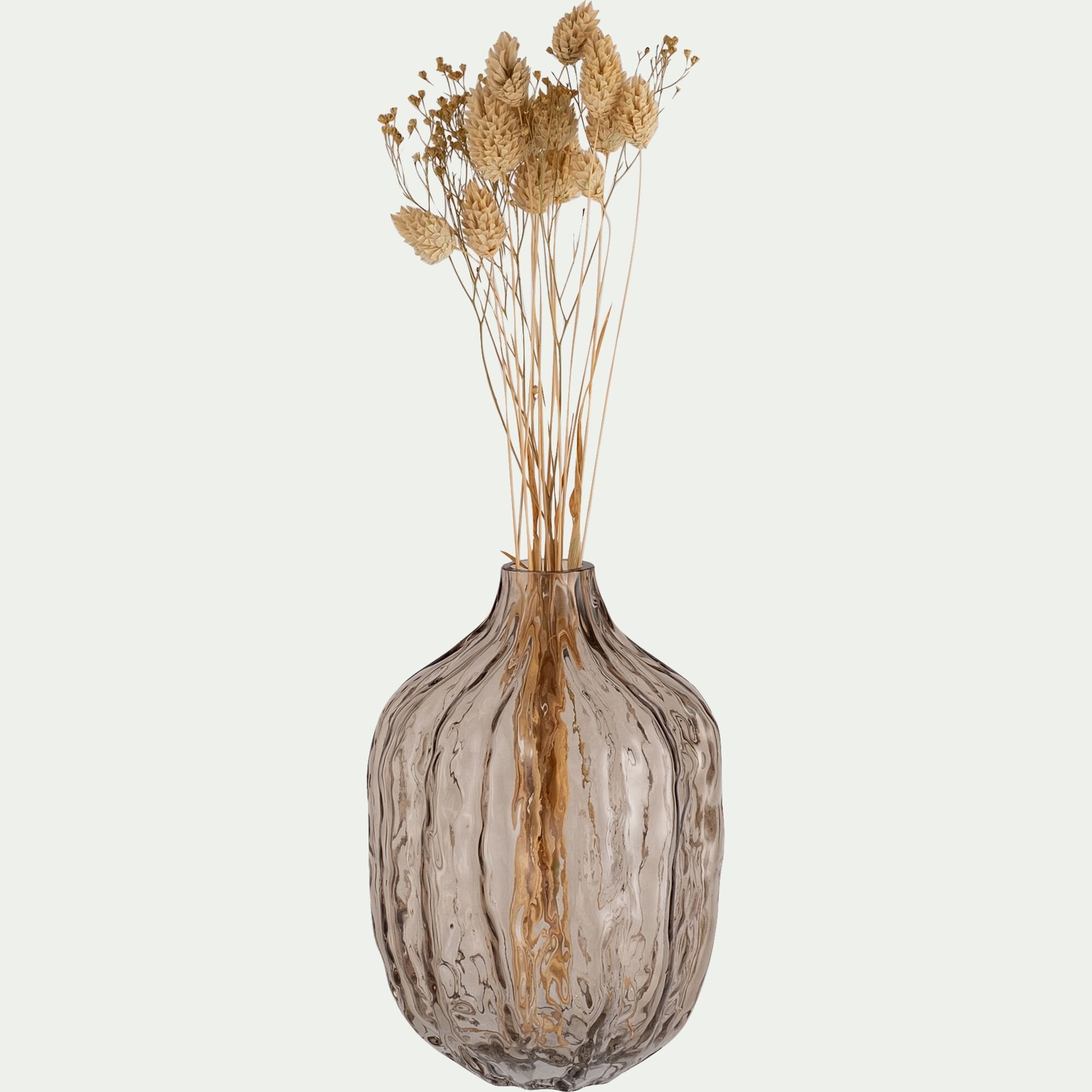 MUPLAI - Vase organique en verre H19cm - marron