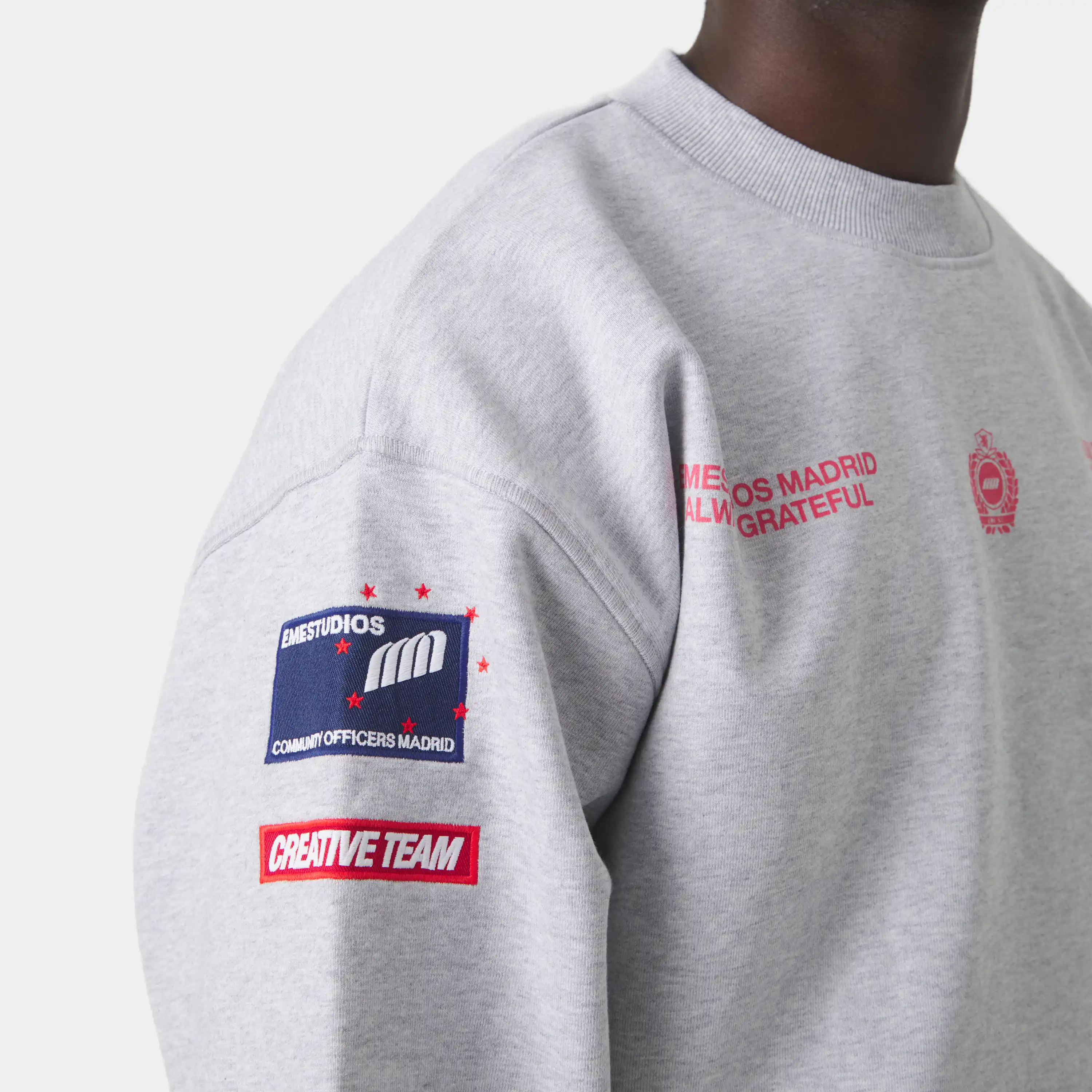 Building Heather Grey Oversized Crewneck