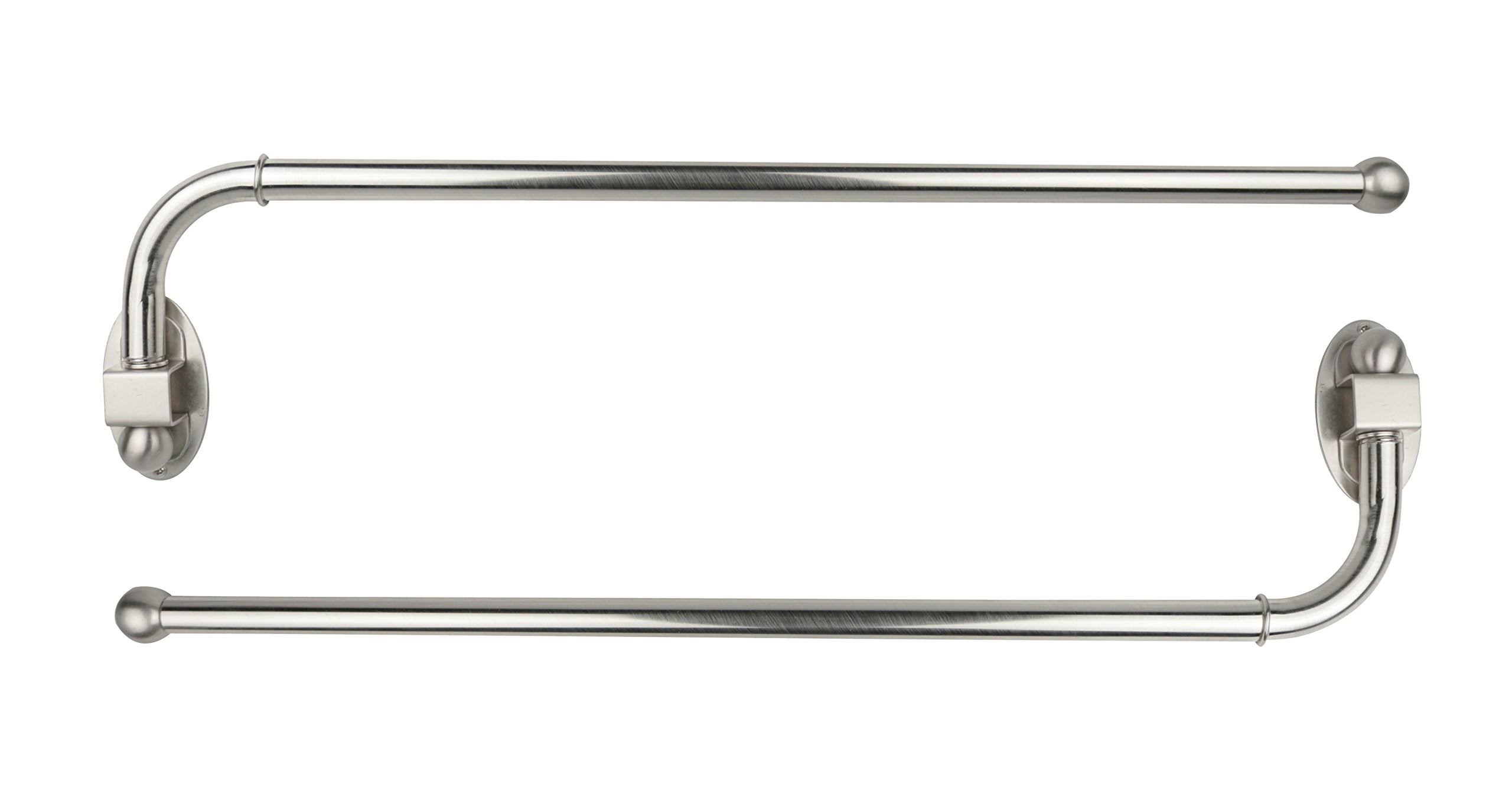 Urbanest Swing Arm Rods, 3/4 inch, 24 inch-38 inch, Brushed Steel, Set of 2, Silver