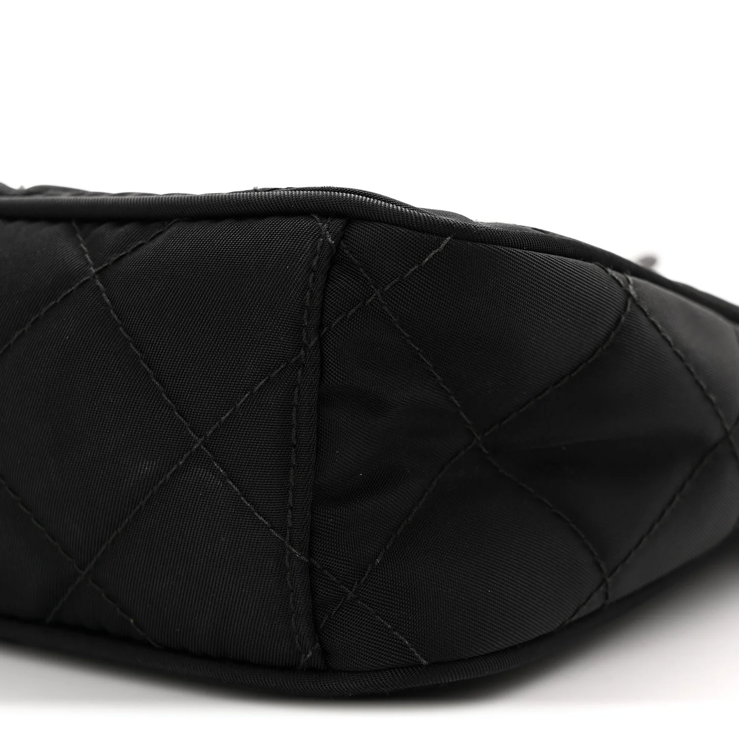 Nylon Tessuto Impuntu Quilted Crossbody Bag Black