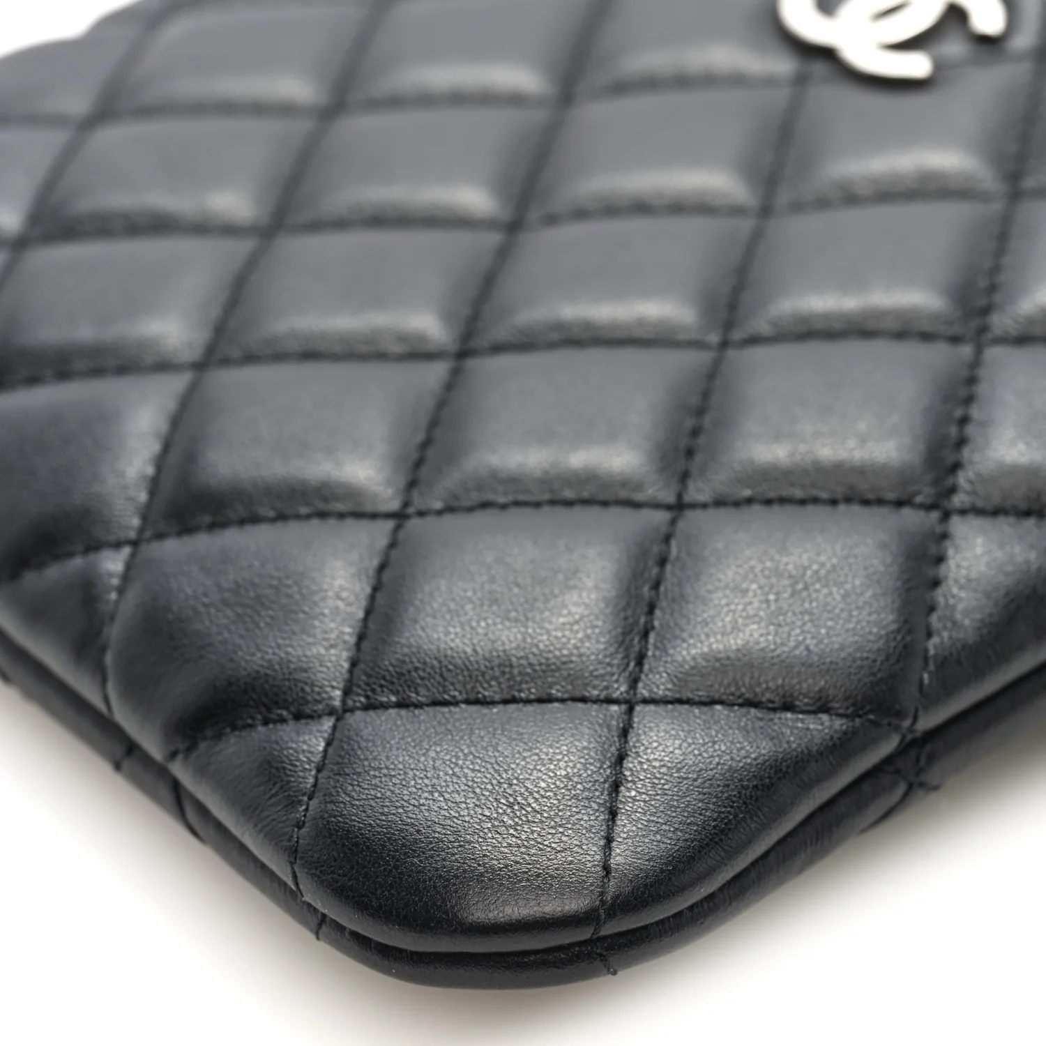 Lambskin Quilted Crossbody Bag Black