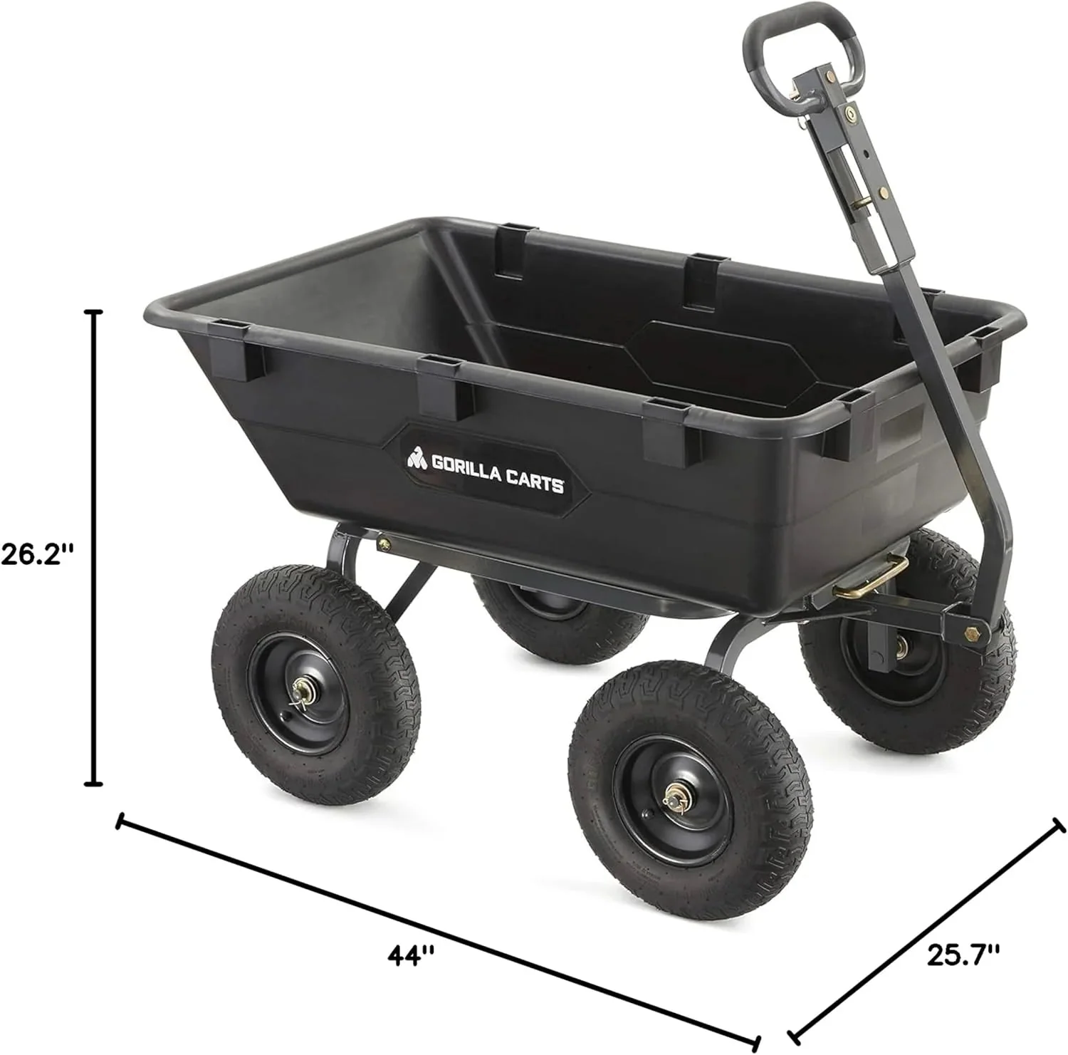 Heavy Duty Poly Utility Dump Wagon Garden Cart W/pneumatic Tires, 6 Cu ft - 1200 lb Capacity Outdoor Wheelbarrow for Yard, Landscaping &…