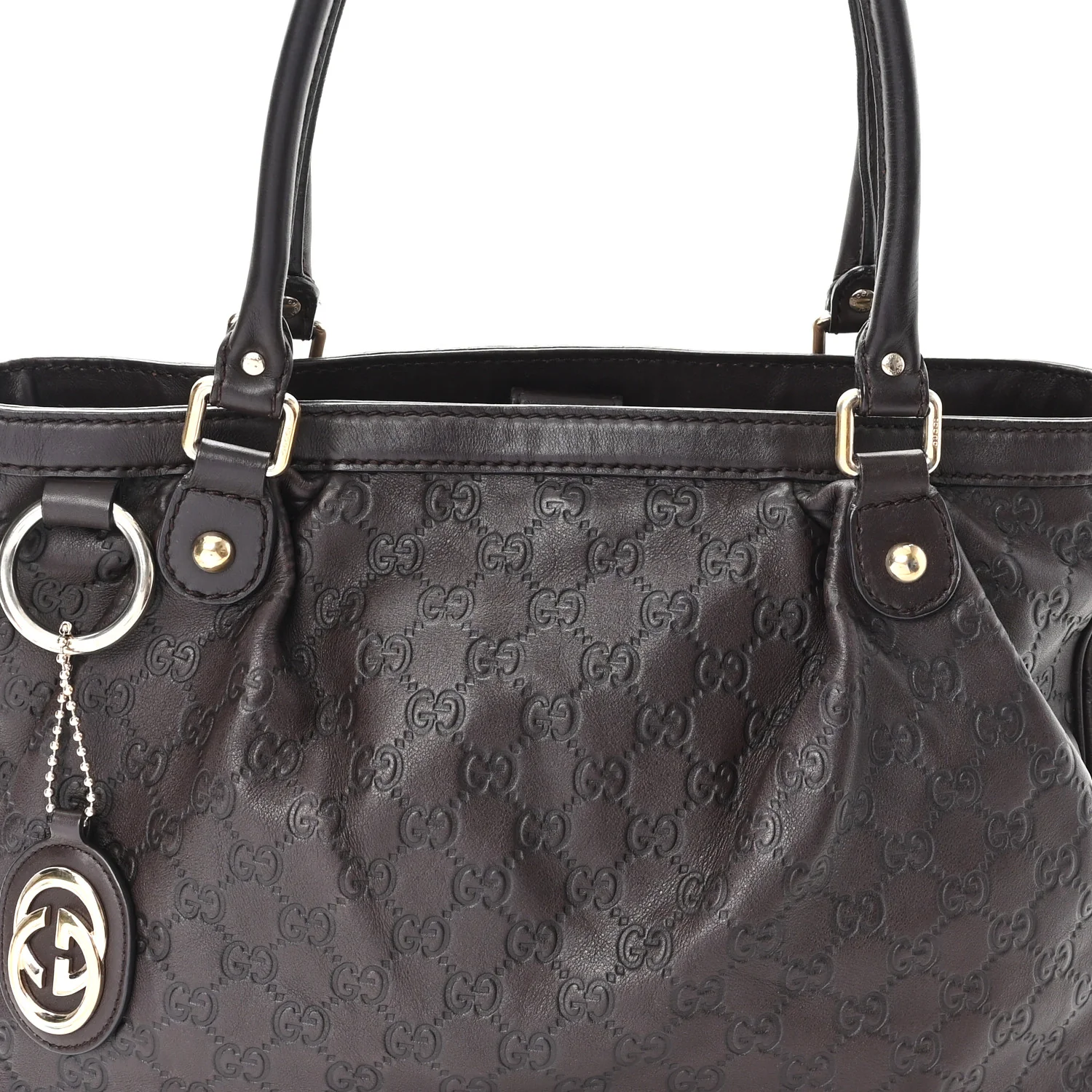 Guccissima Medium Sukey Top Handle Tote Chocolate